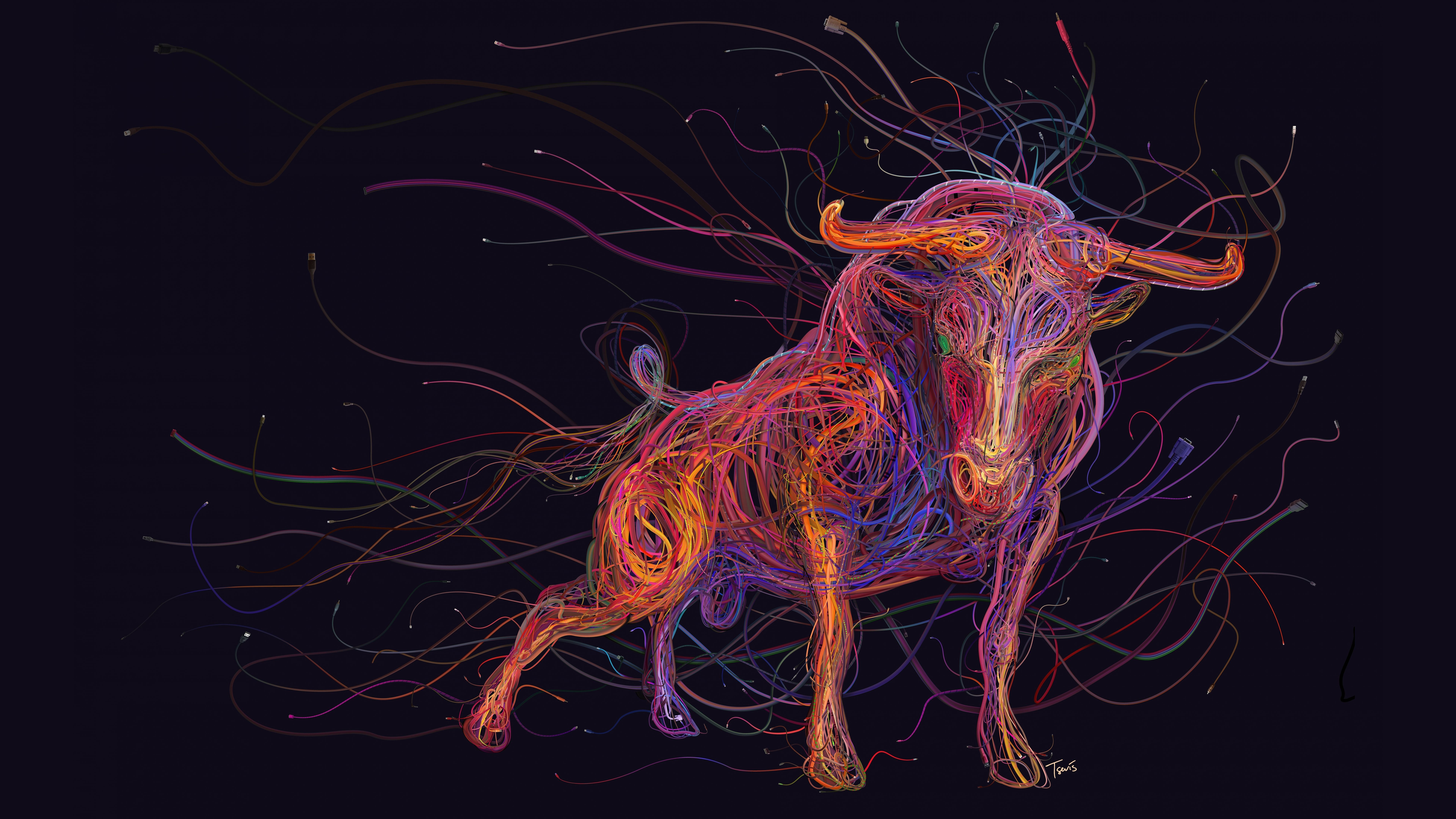 Digital Bull 4K 8K. Taurus wallpaper, Lion artwork, Lion illustration