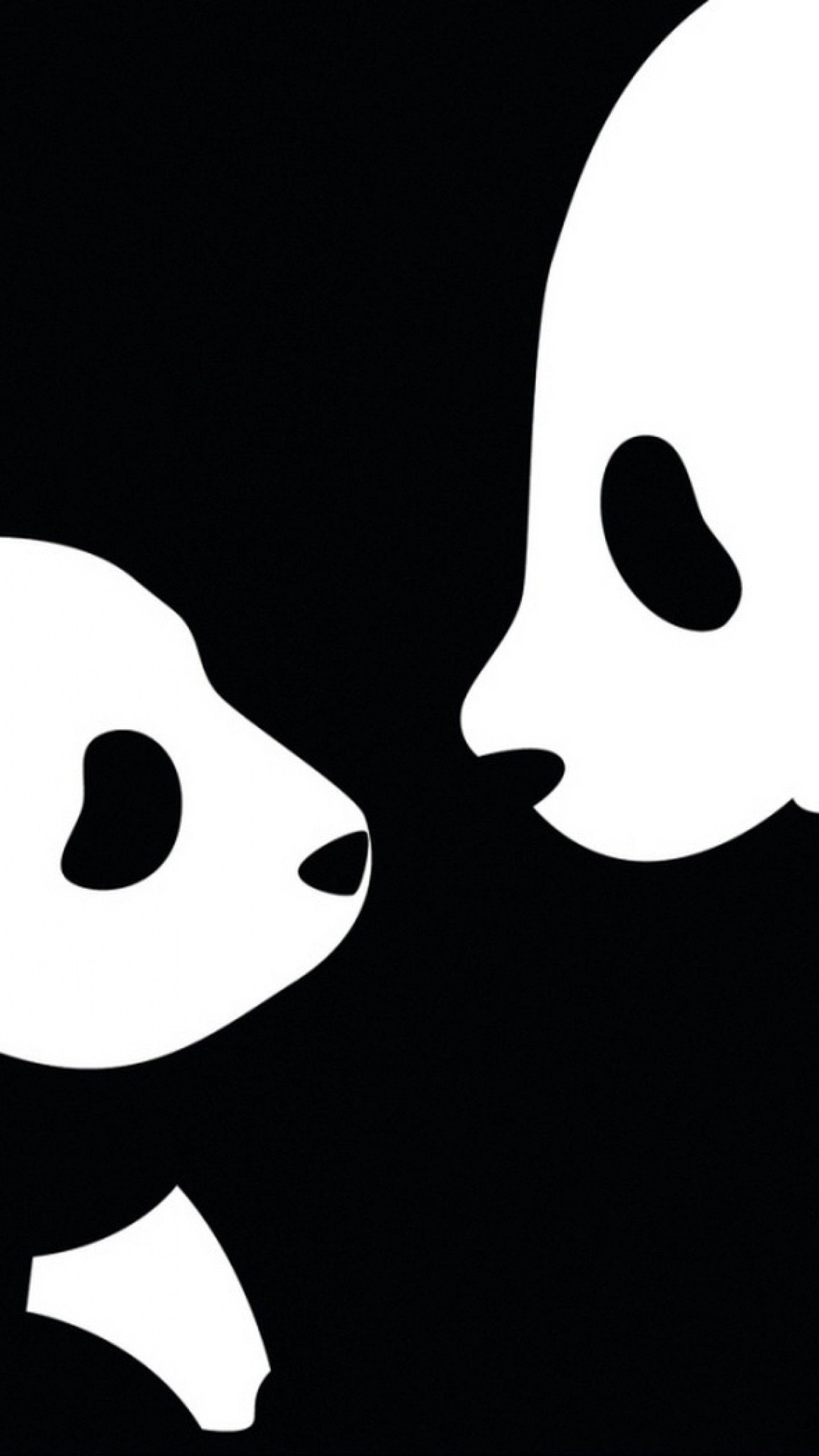Res: 1440x Preview wallpaper panda, drawing, black, white. Panda wallpaper, Panda art, Dark wallpaper