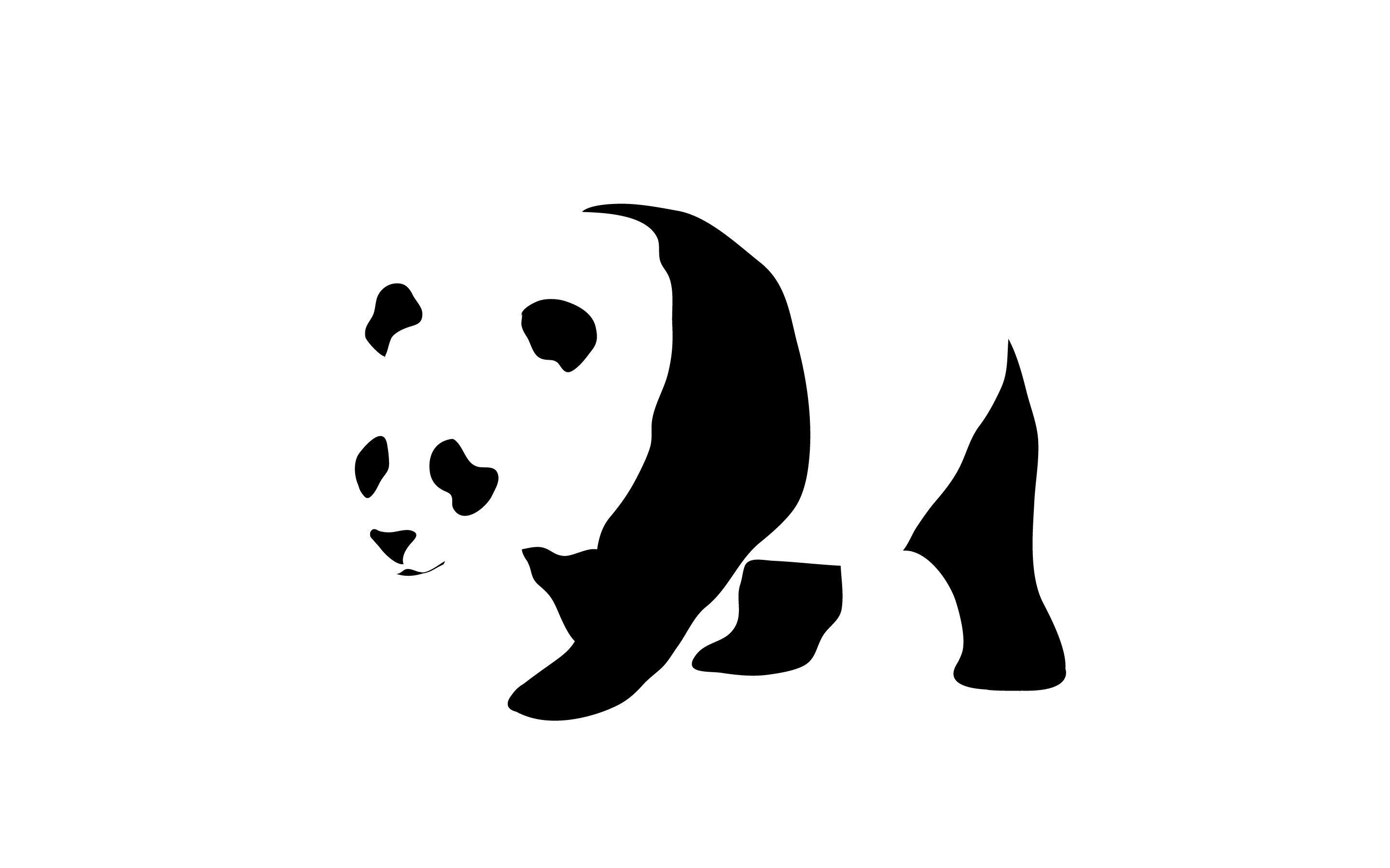 Minimalist panda wallpaperx1800