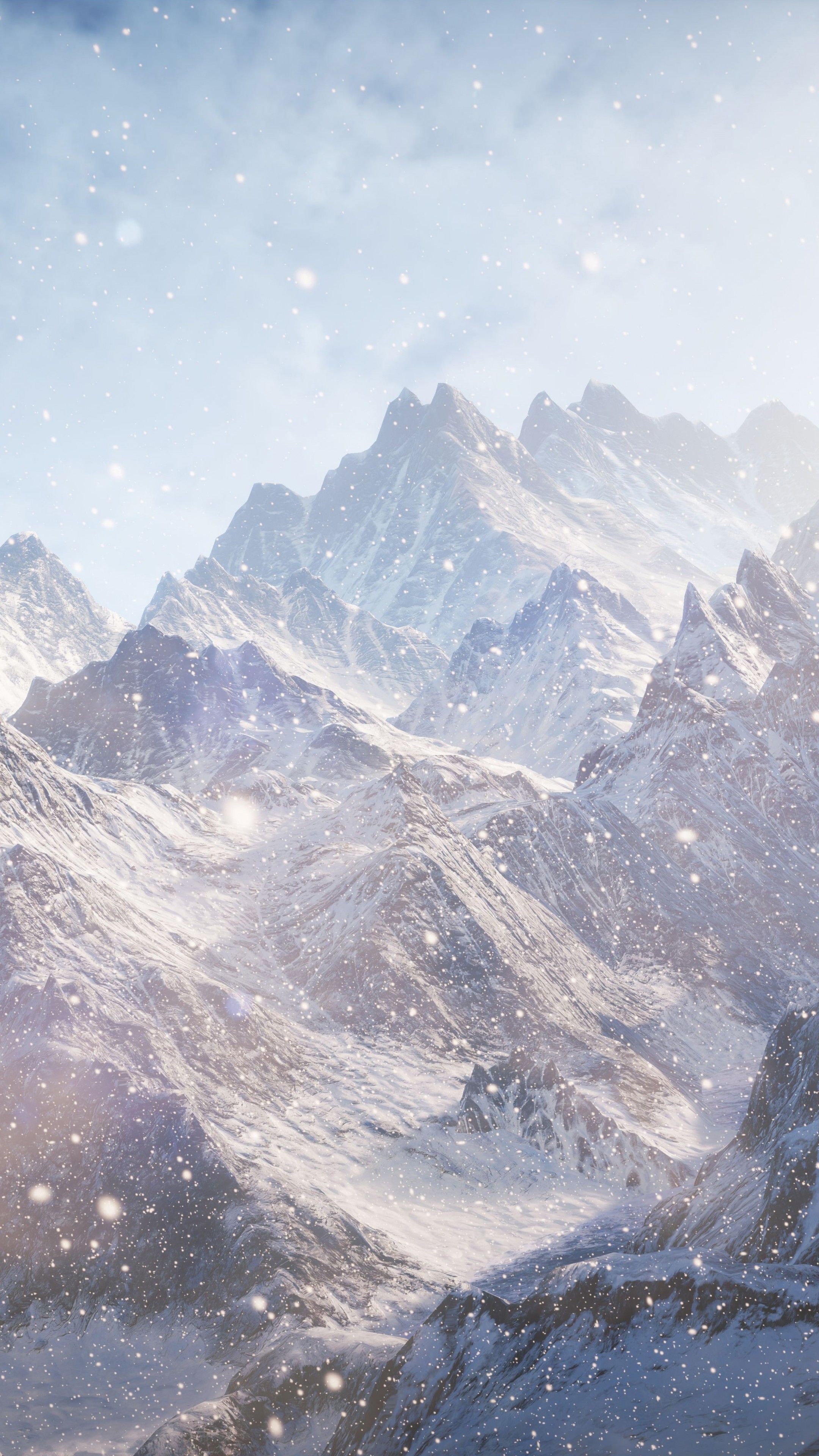 Wallpaper 3D, 5k, 4k wallpaper, 8k, Mountains, snow, clouds, Nature