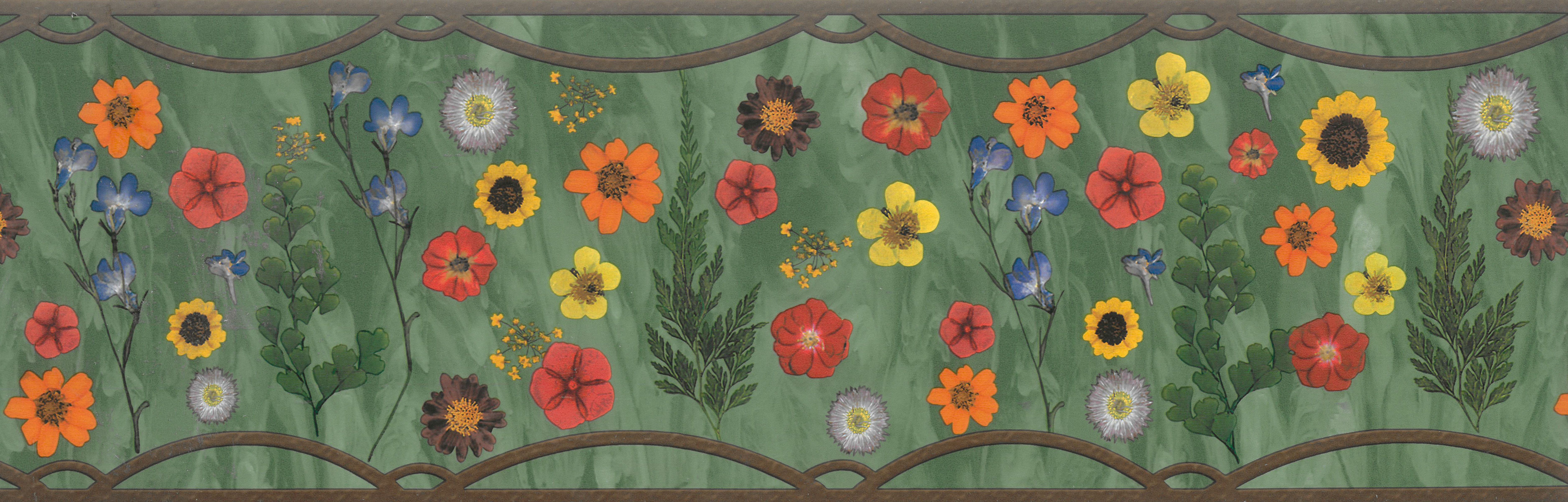 August Grove® Dolcie Sage Flowers 15' L x 7 W Wallpaper Border
