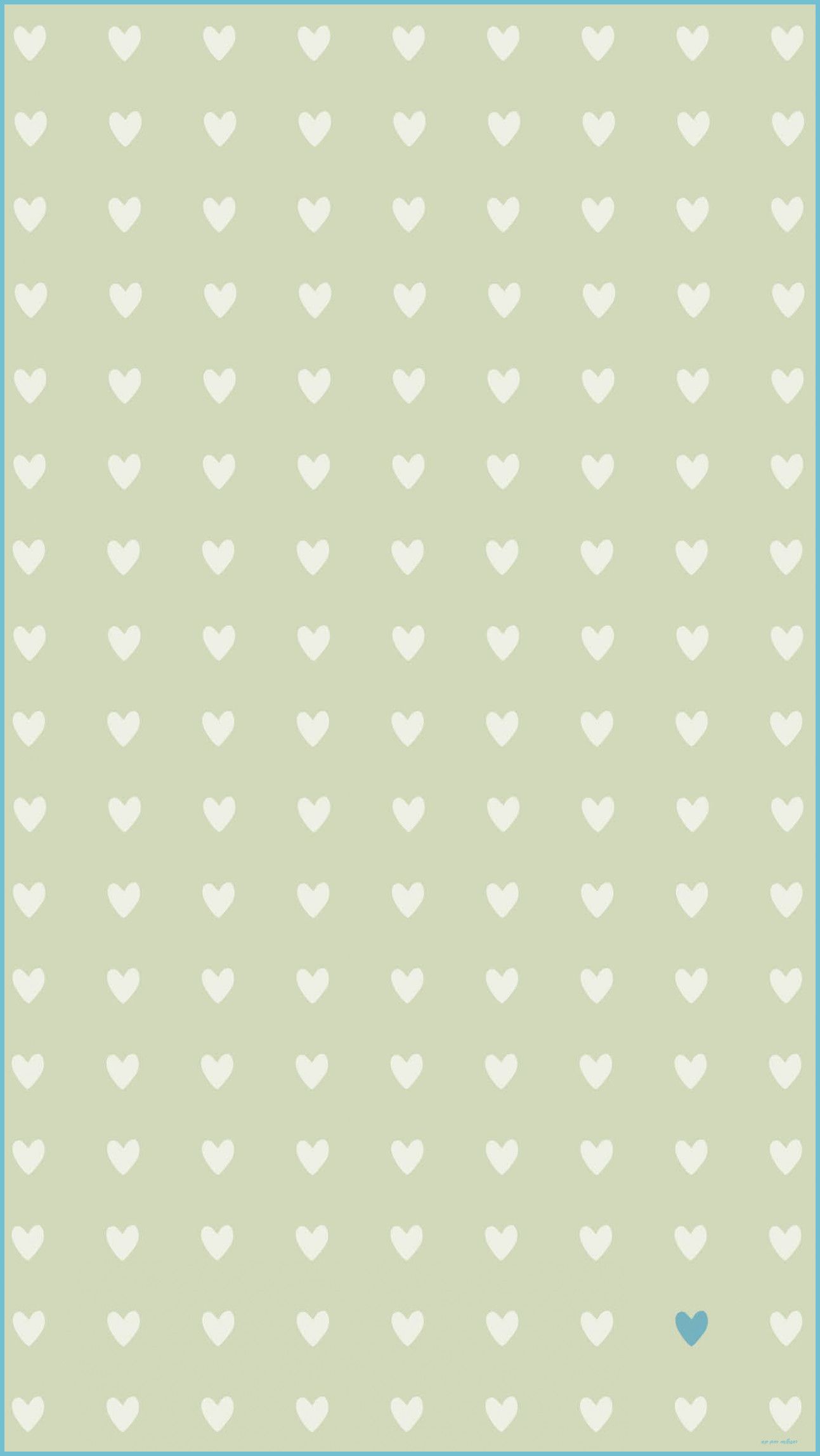 Sage Khaki Mini Hearts iPhone Wallpaper Background Phone Green Wallpaper