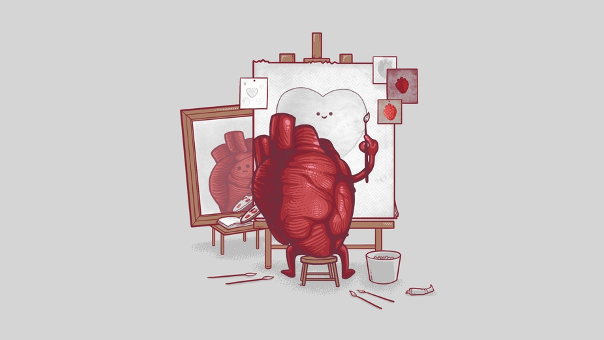 Human heart painting what it thinks it looks like HD Wallpaper