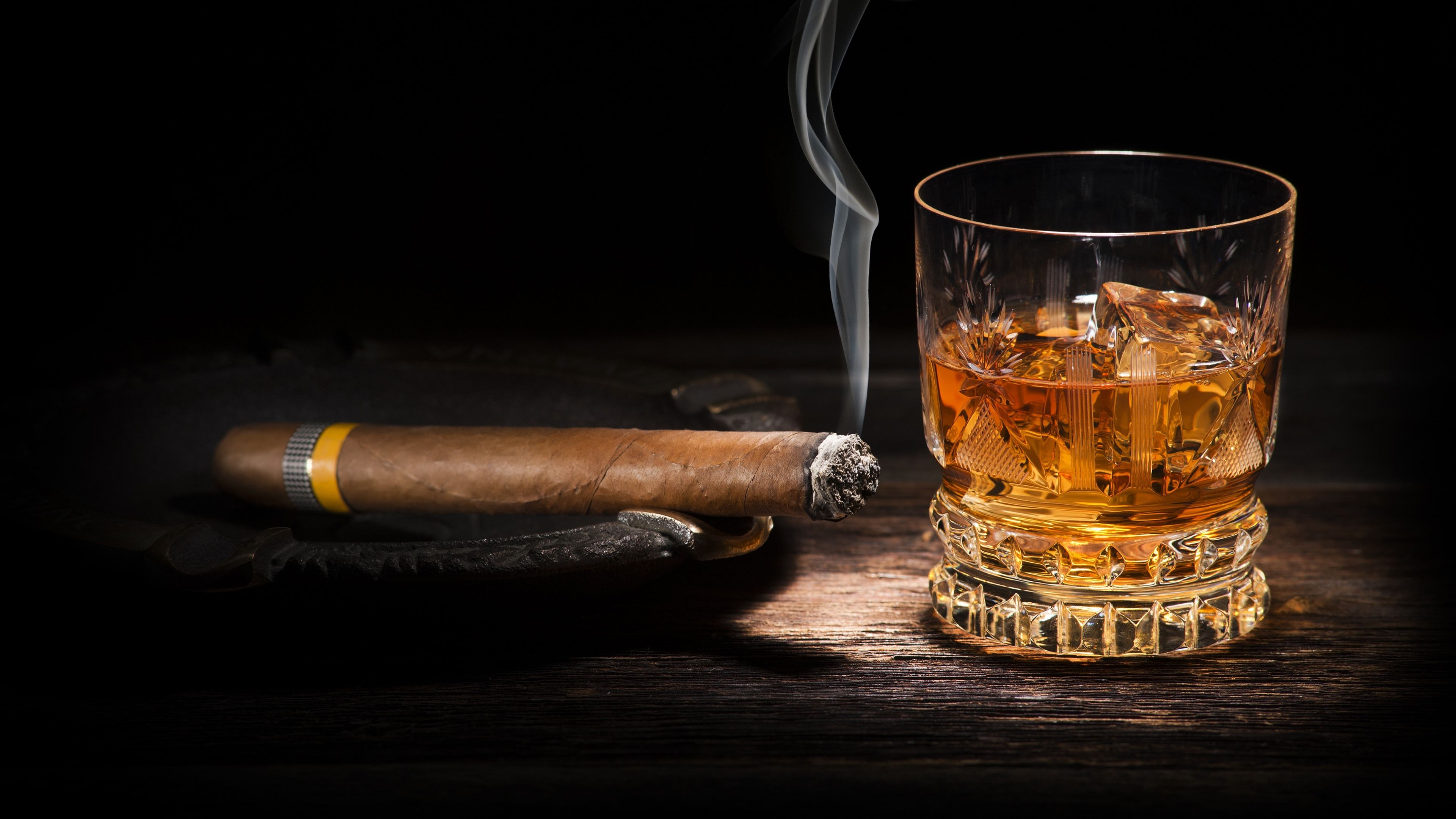 Wallpaper Cigar, whiskey 3840x2160 UHD 4K Picture, Image