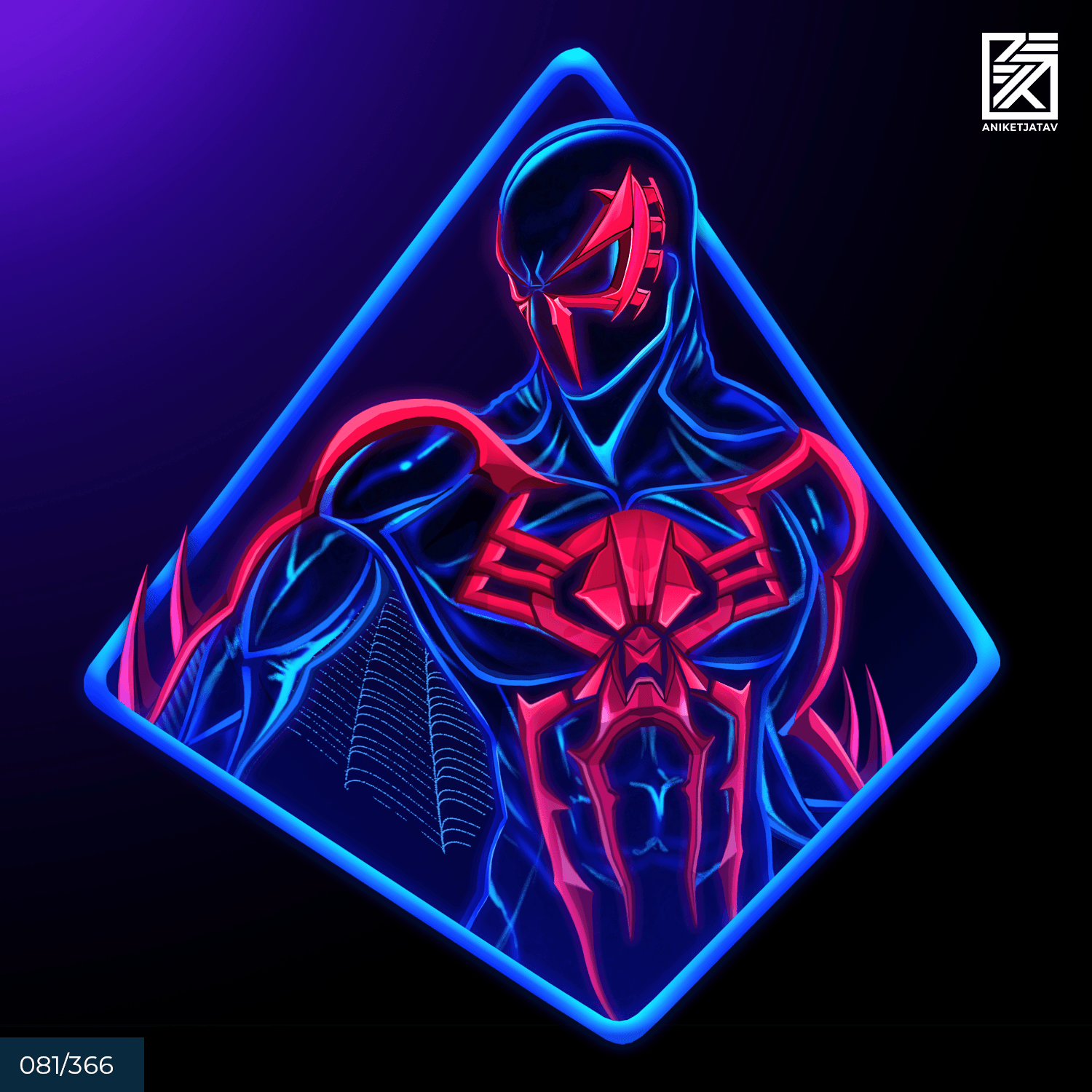 View Spiderman Neon Wallpaper Picture