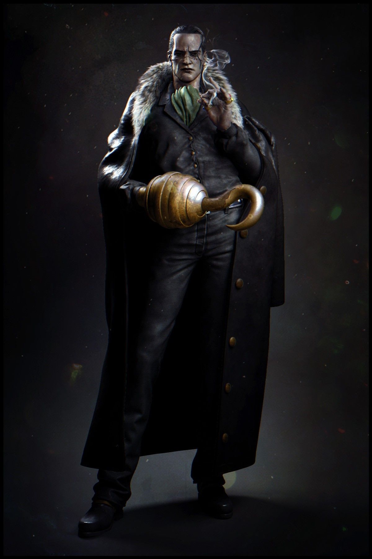 one piece crocodile character 3D wallpaper