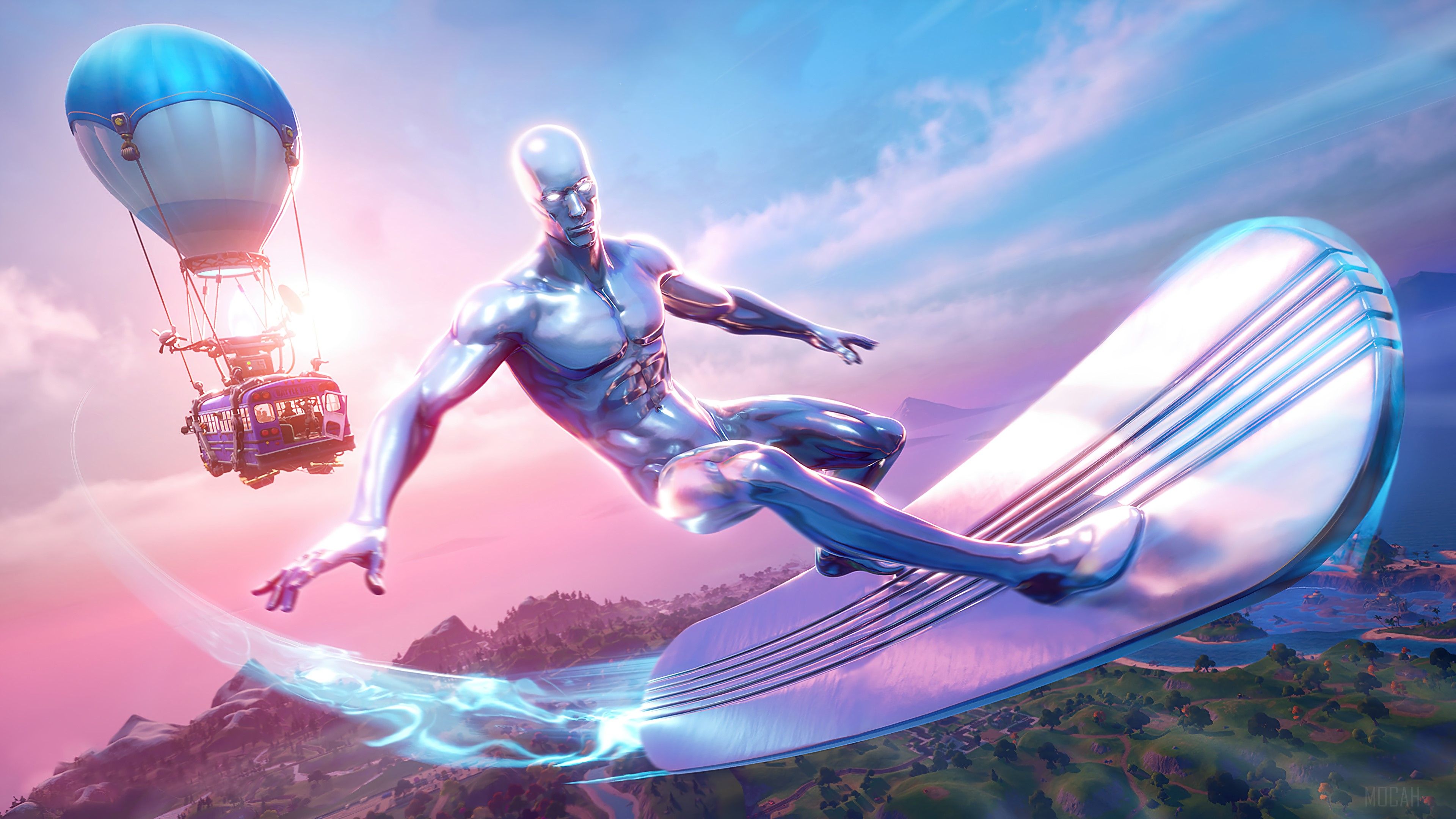 Fortnite, Fortnite Battle Royale, Video Game, Silver Surfer, Marvel Comics 4k wallpaper HD Wallpaper