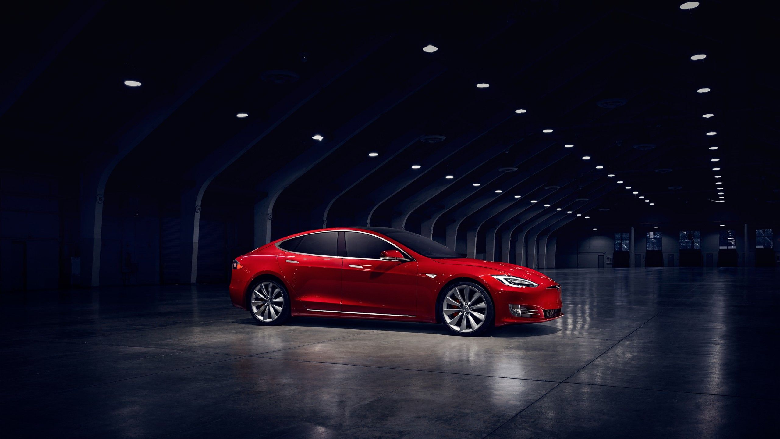 Wallpaper Tesla Model S P90D, electric cars, Elon Musk, red, Cars & Bikes