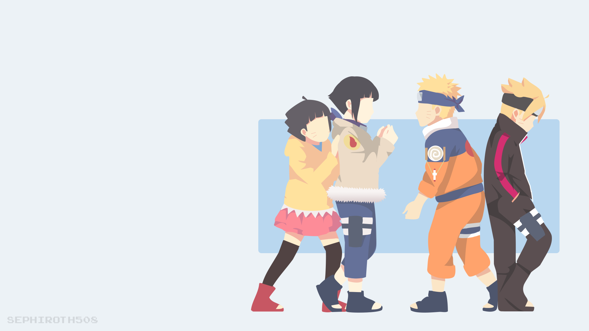 Naruto, Hinata, Himawari, Boruto