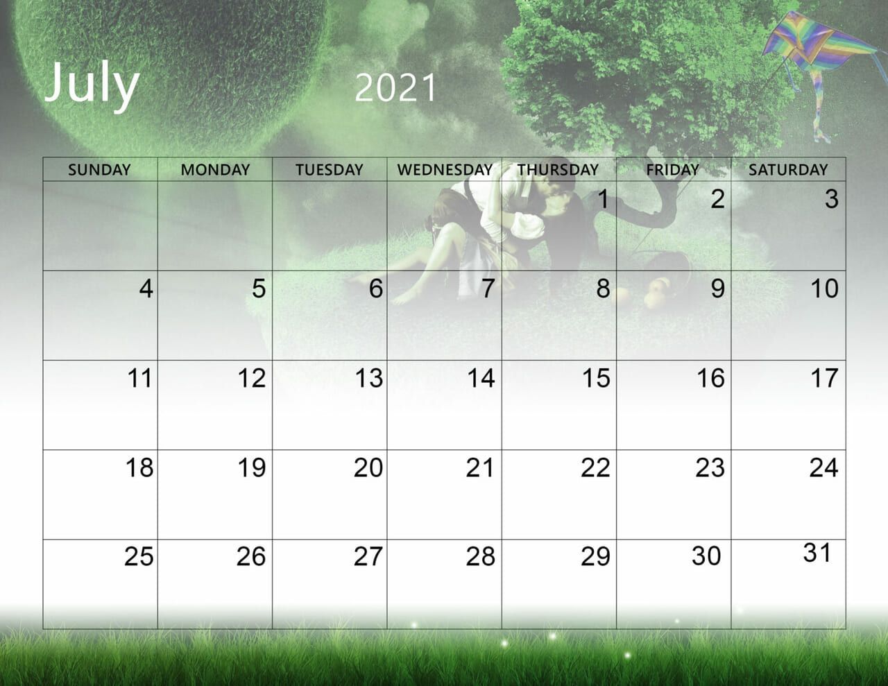 July 2021 Calendar Wallpaper and iPhone Calendar Wallpaper