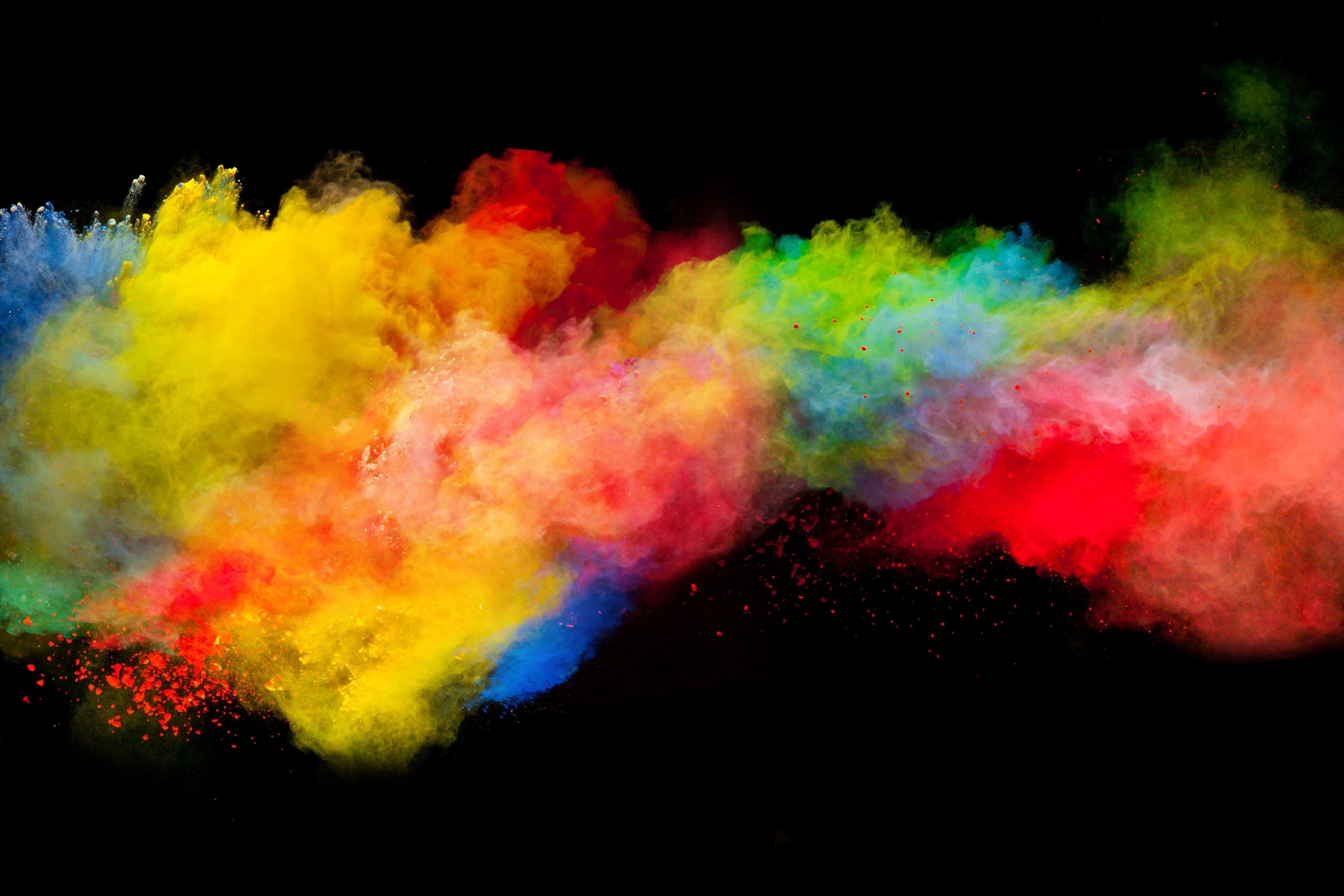 powder #colorful #black #splashes powder explosion K #wallpaper #hdwallpaper #desktop. Colors in the bible, Color meanings, Color dust