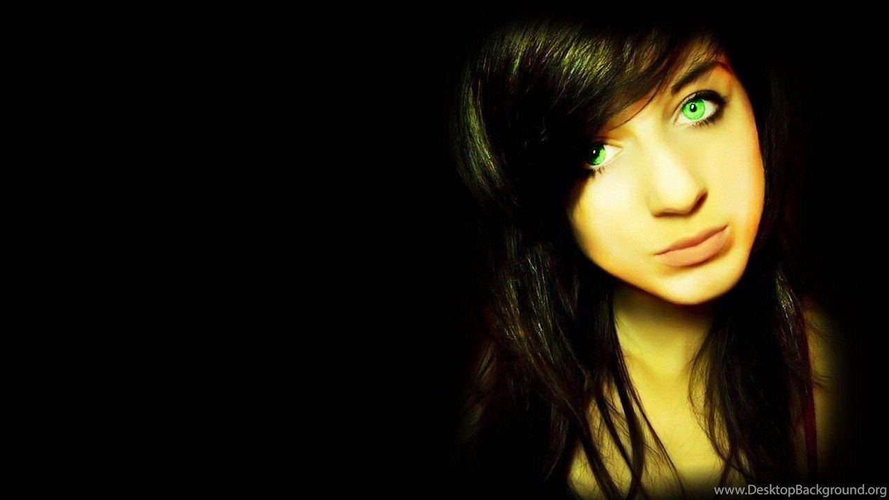Women, Dark, Green Eyes, Faces, Black Background wallpaper Desktop Background