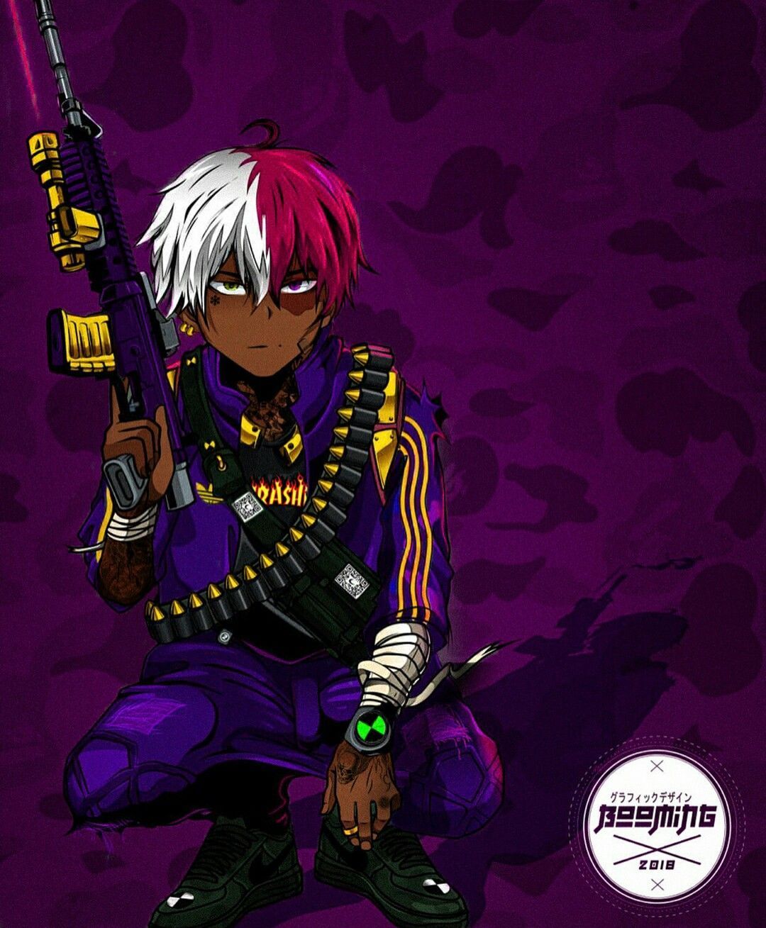 Anime Supreme Wallpaper. Black anime characters, Anime gangster, Anime wallpaper