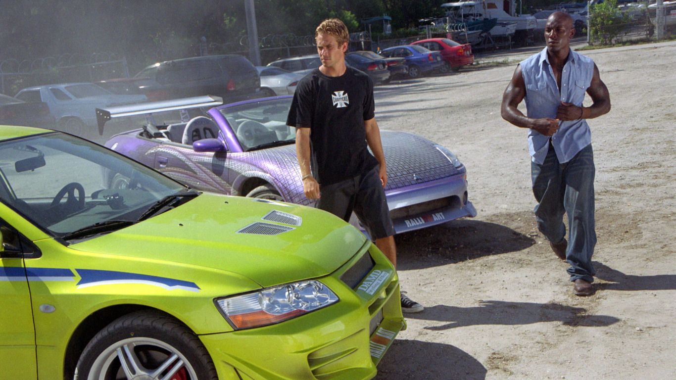 Download wallpaper Paul Walker, Paul Walker, Brian O'Conner, Furious, 2 Fast 2 Furious, Roman Pearce, Tyrese Gibson, Tyrese Gibson, section films in resolution 1366x768