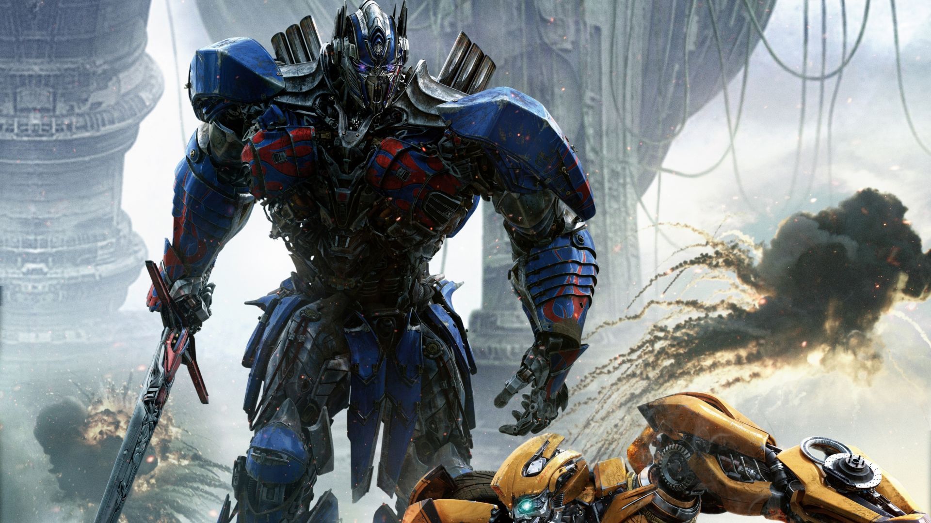 Desktop Wallpaper Transformers: The Last Knight, Optimus Prime, Bumblebee, HD Image, Picture, Background, Mdskmh
