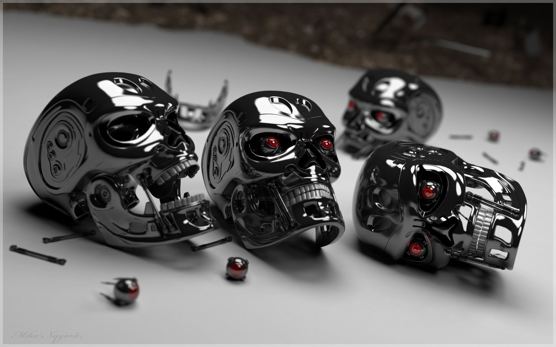 Terminator Heads. Robot wallpaper, HD skull wallpaper, Skull wallpaper