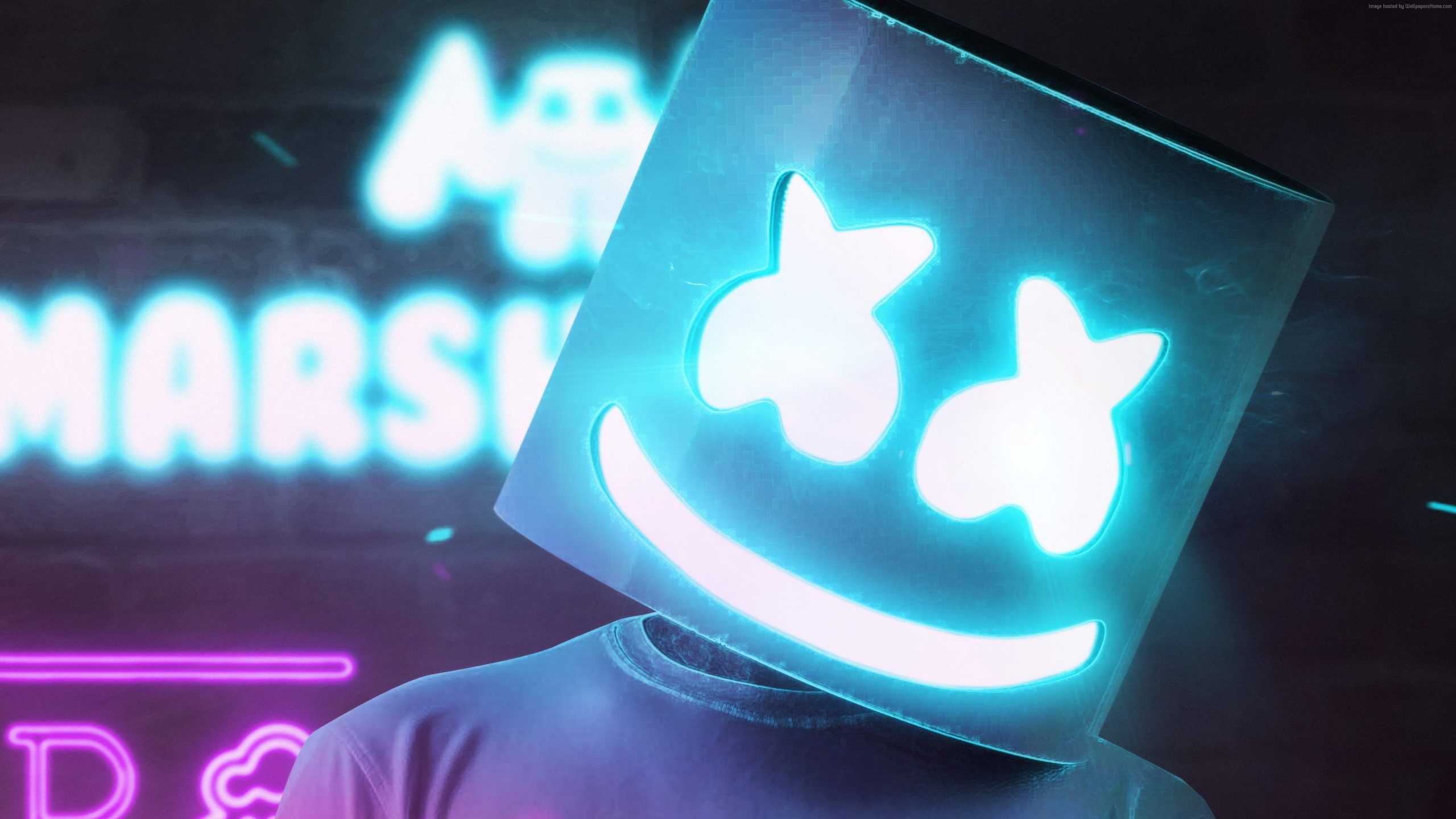 DJ Marshmello, neon, 4K • Wallpaper For You HD Wallpaper For Desktop & Mobile