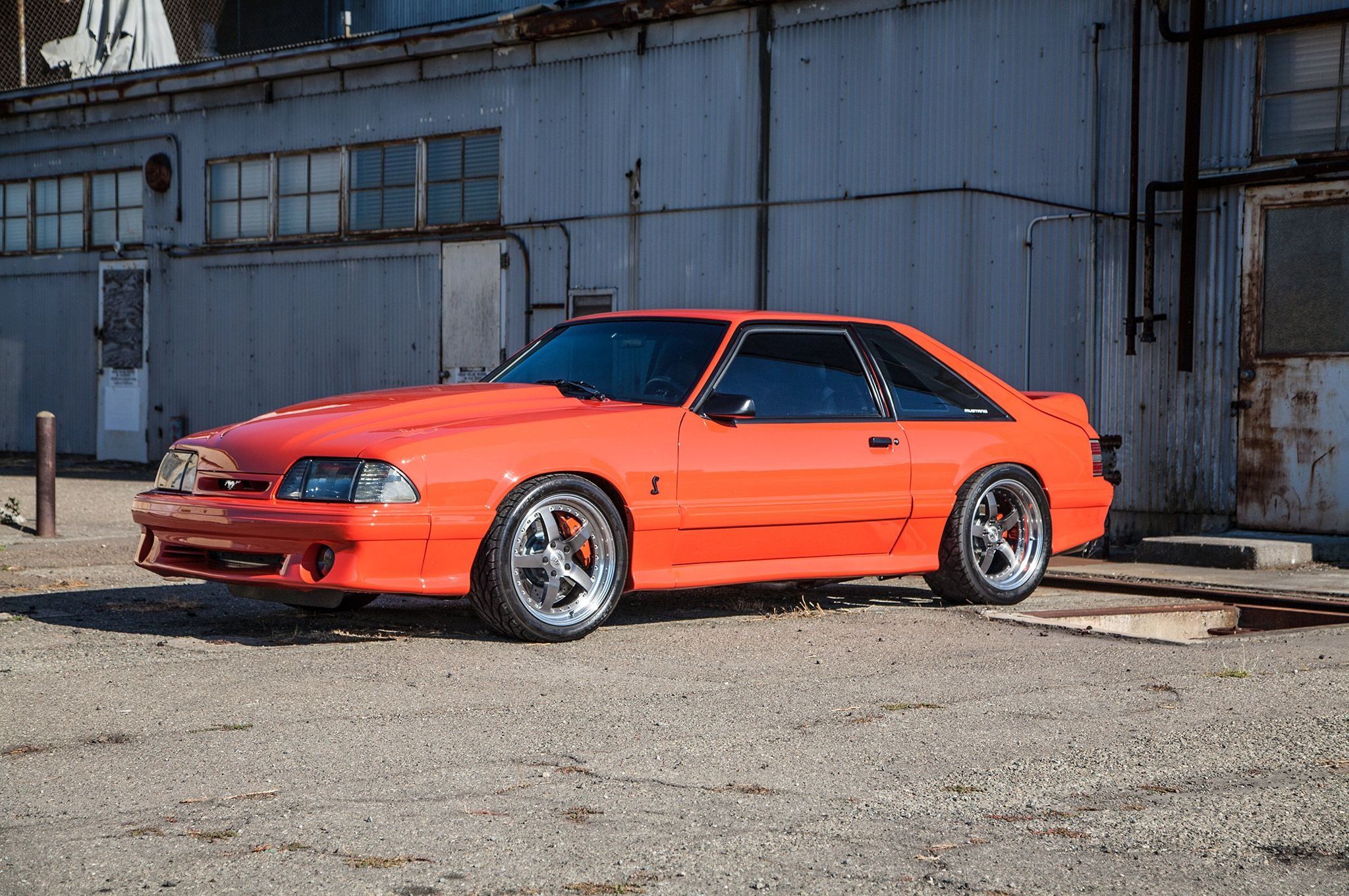 Terminator Swapped 1993 Fox Cobra Ford Mustang cars modified orange wallpaperx1360