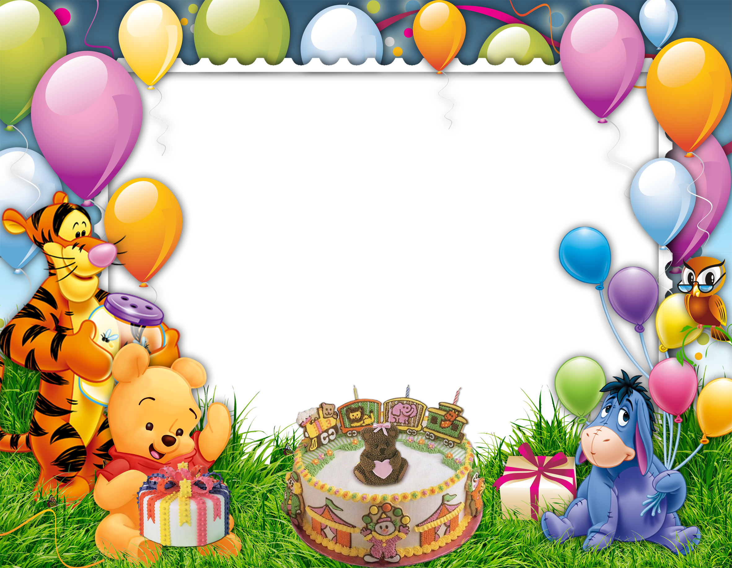 Cartoon Bbirthday Frame png HD image free download. Birthday frames, Winnie the pooh birthday, Happy birthday frame