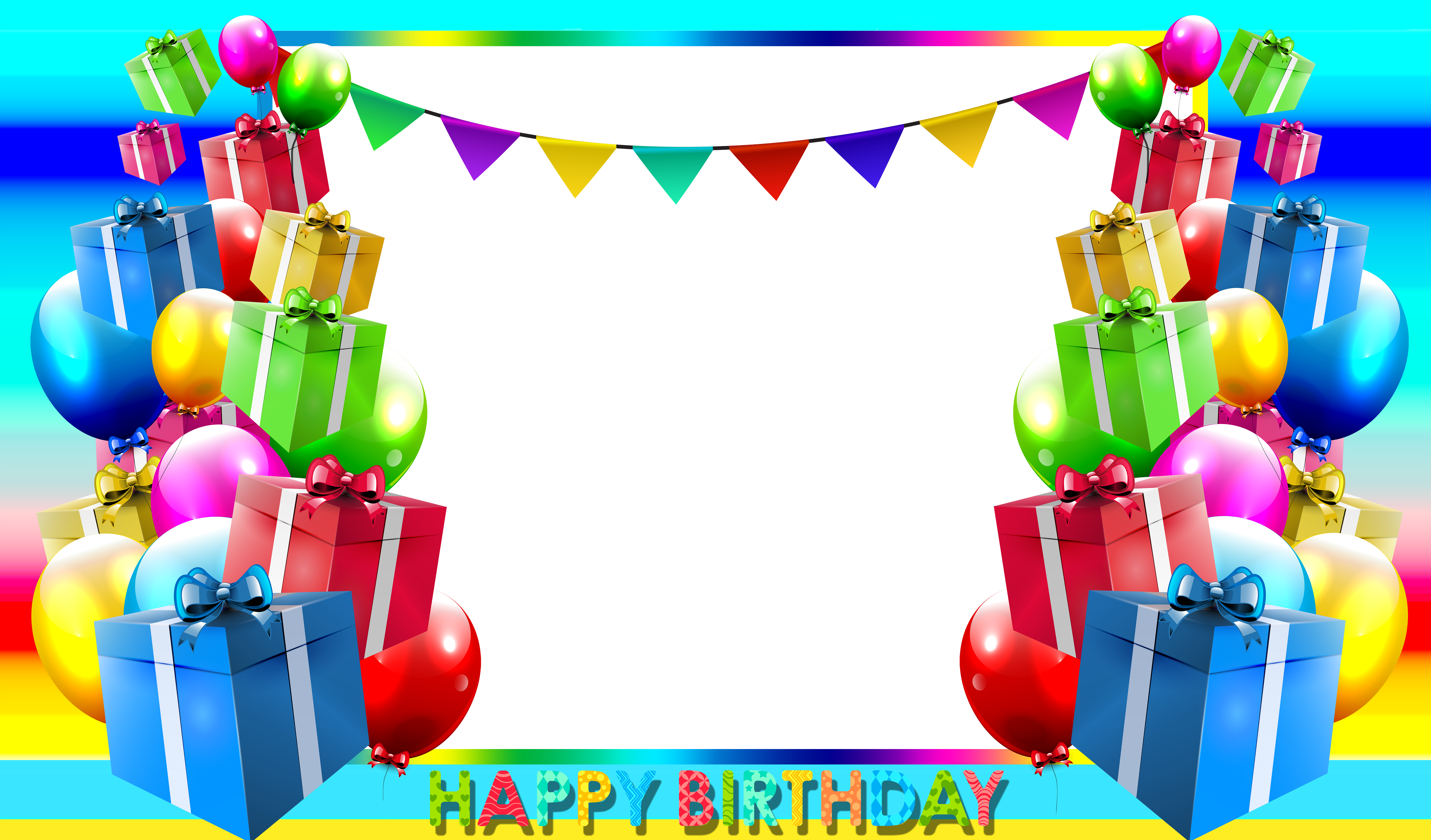 Happy Birthday PNG Blue Photo Frame​-Quality Image and Transparent PNG Free Clipart