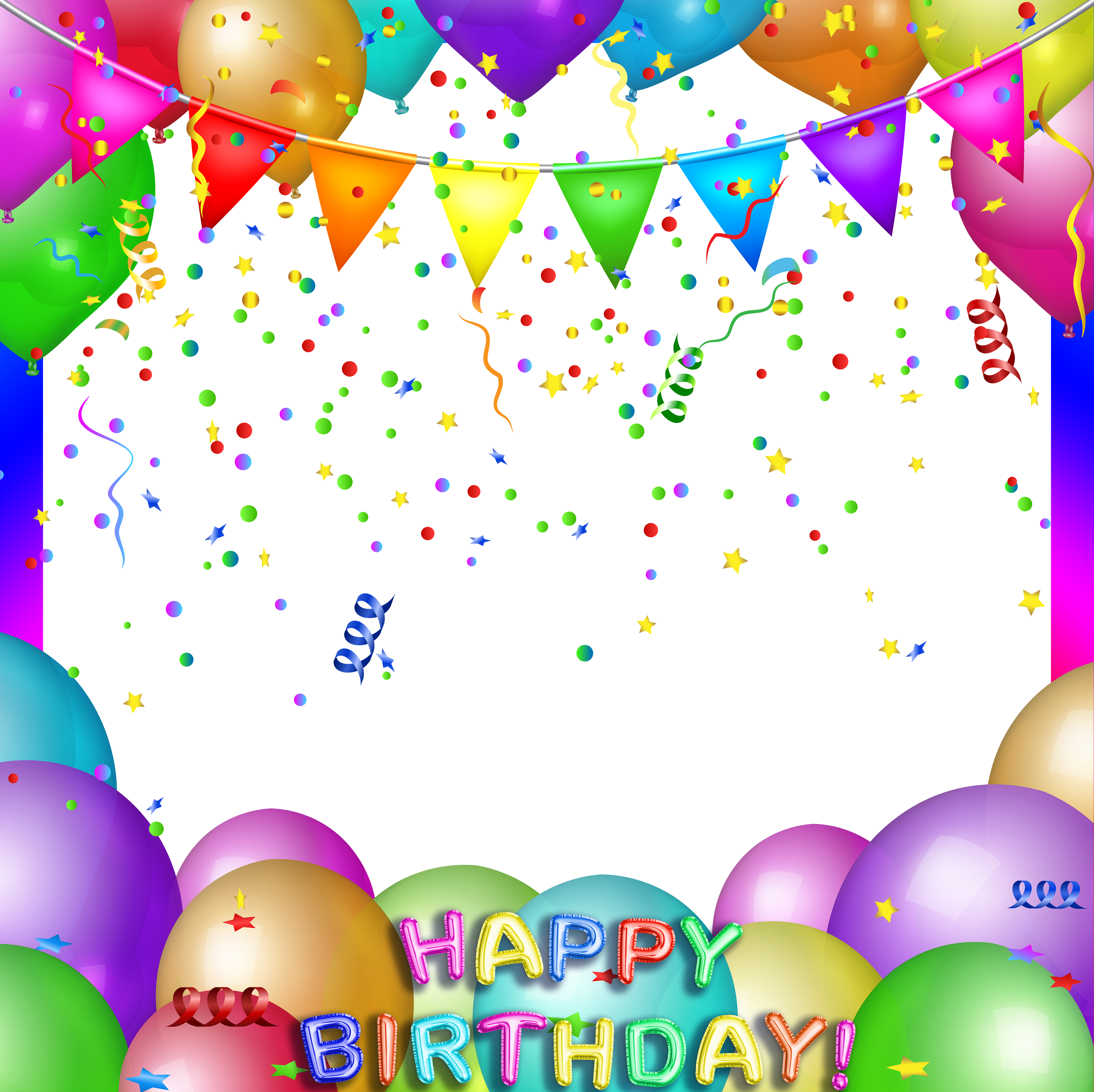 Happy Birthday Transparent Party PNG Frame​-Quality Image and Transparent PNG Free Clipart