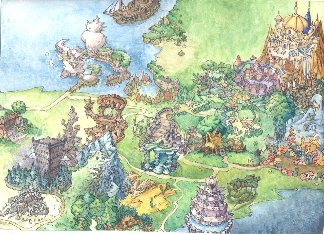 Legend of Mana background. Pixel art games, Secret of mana, Game art
