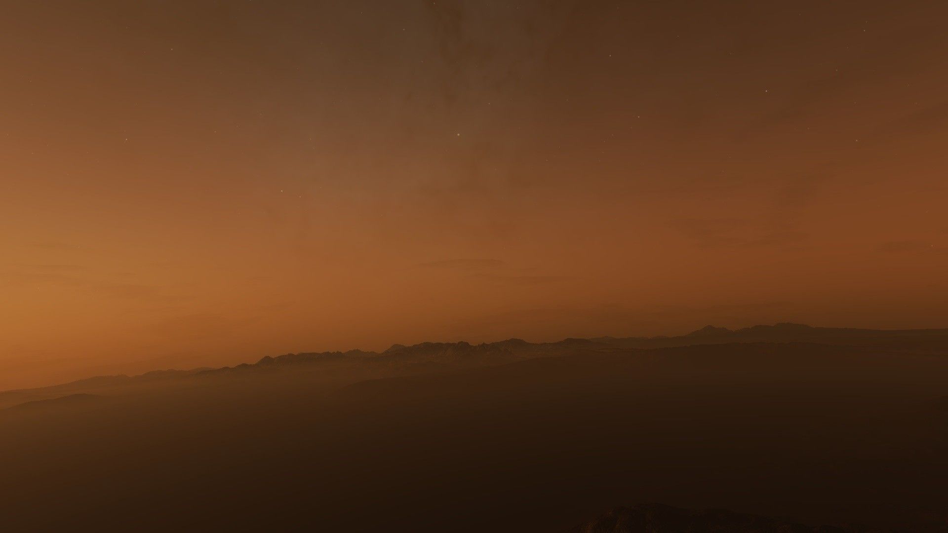 Wallpaper, digital art, sunset, planet, sky, sunrise, evening, morning, mist, horizon, Mars, dusk, haze, dawn, plain, 1920x1080 px, atmospheric phenomenon, atmosphere of earth, afterglow 1920x1080
