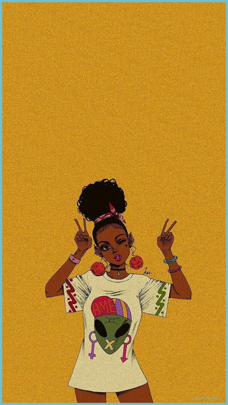 Black Girl Art Wallpaper Free Black Girl Art Background Woman Art Wallpaper