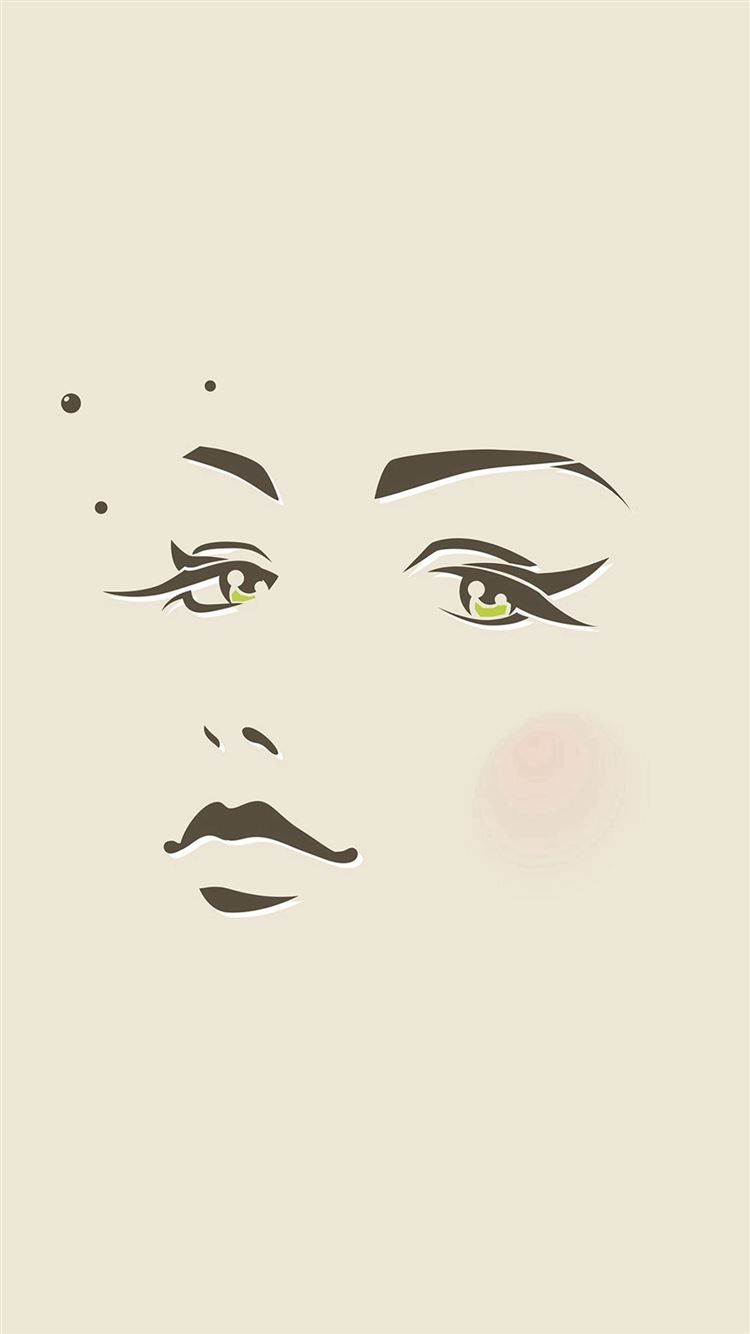 Girl Face Illust Art Minimal iPhone 8 Wallpaper Free Download