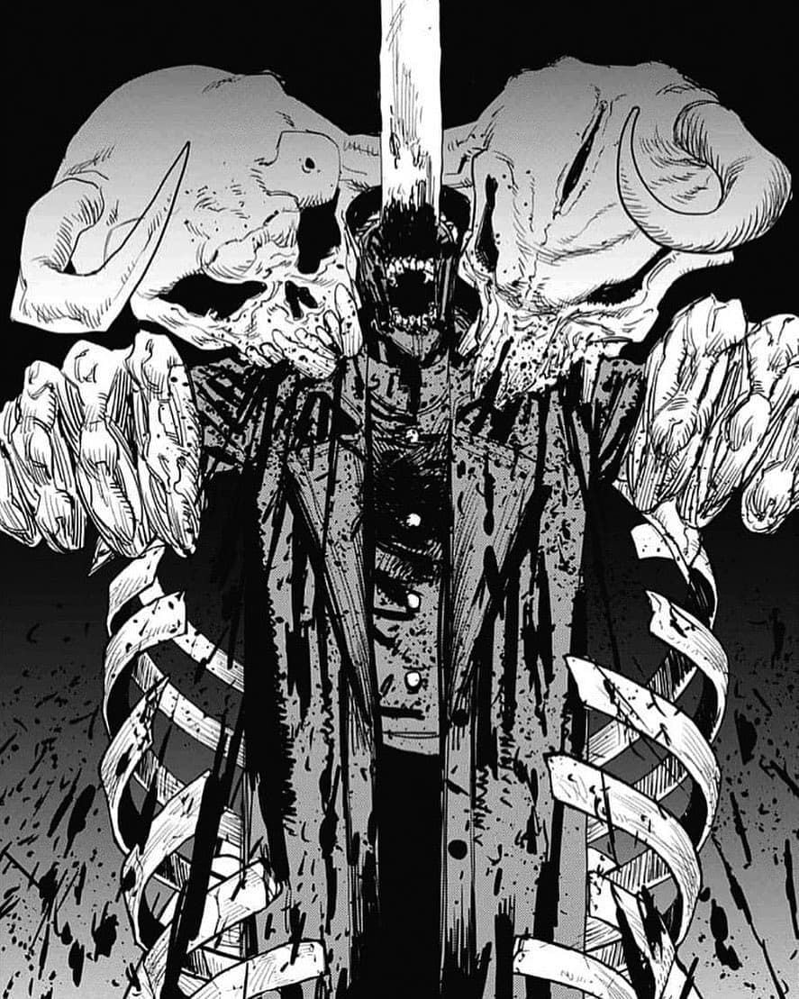 Chainsaw man manga panel  Chainsaw, Horror art, Anime wall art