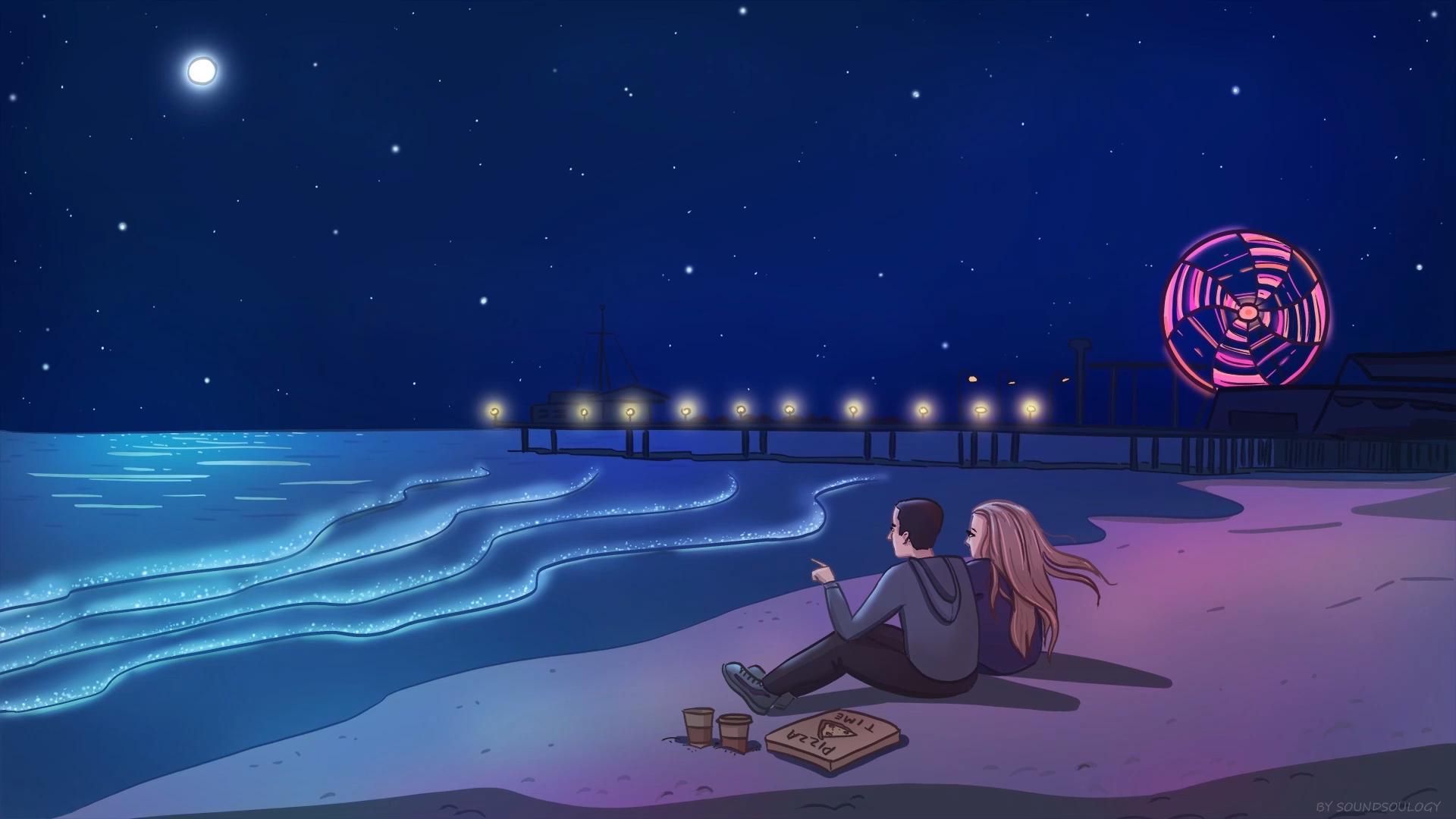 You & Me. Lofi Beats. Cartoon animation drawing, Animated love image, Anime scenery wallpaper
