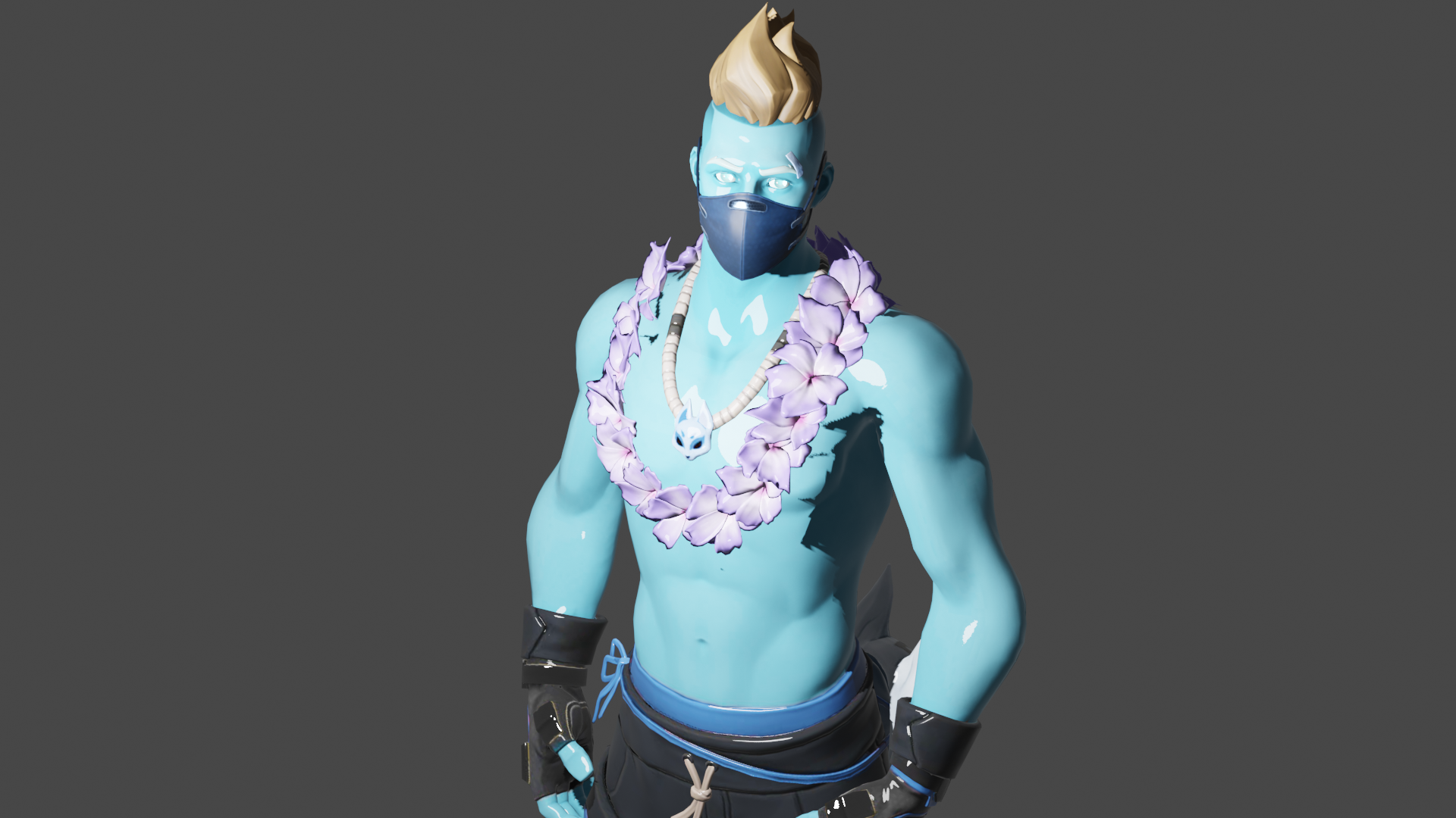 I'm learning how to use blender for fortnite skins. I decided to do a summer drift with a water body, not the best but i'm still learning. I couldn't find the hair