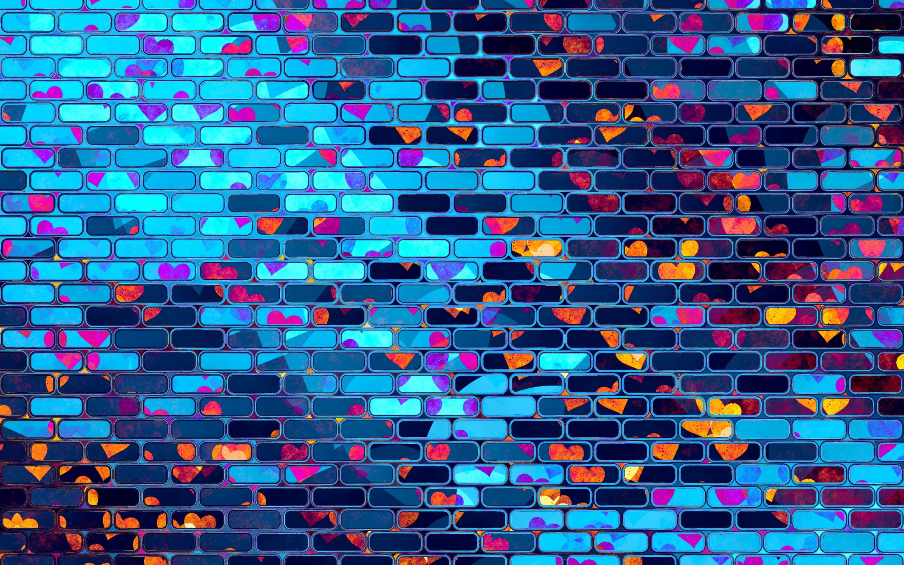 Download wallpaper neon brickwall, 4k, abstract bricks, bricks textures, colorful brick wall, bricks, wall, neon bricks for desktop with resolution 2880x1800. High Quality HD picture wallpaper