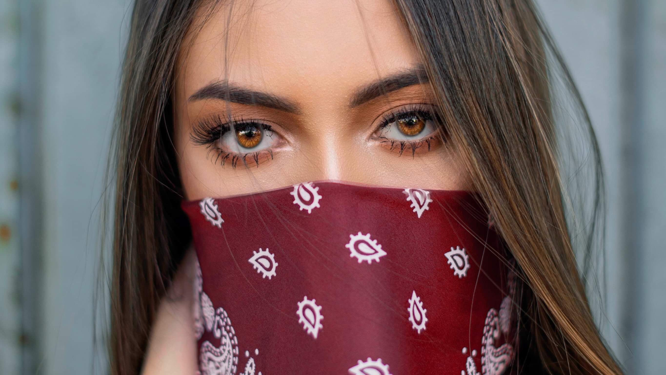 Woman Bandana Face Mask HD Wallpaper