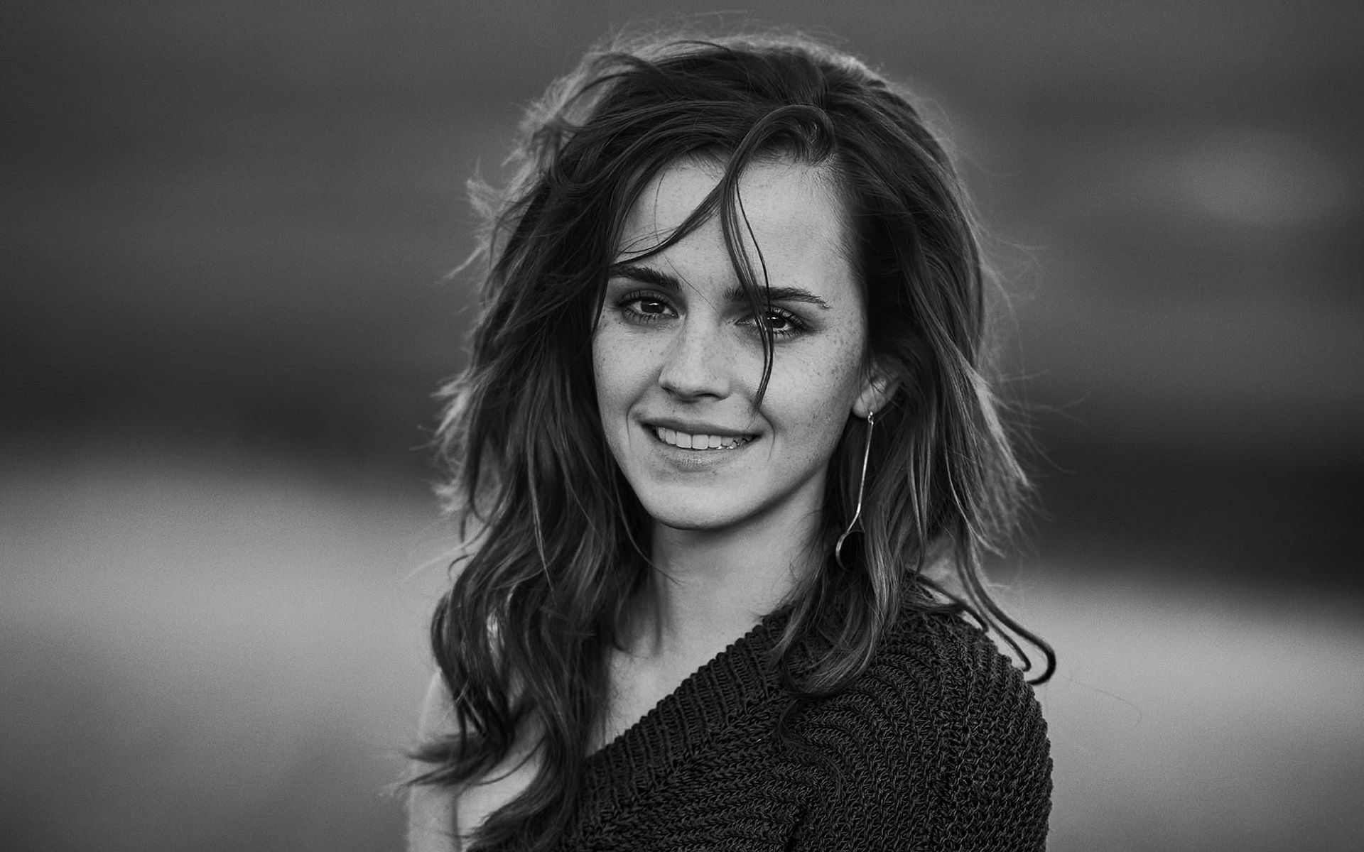 Actress, Black & White, English, Emma Watson wallpaper