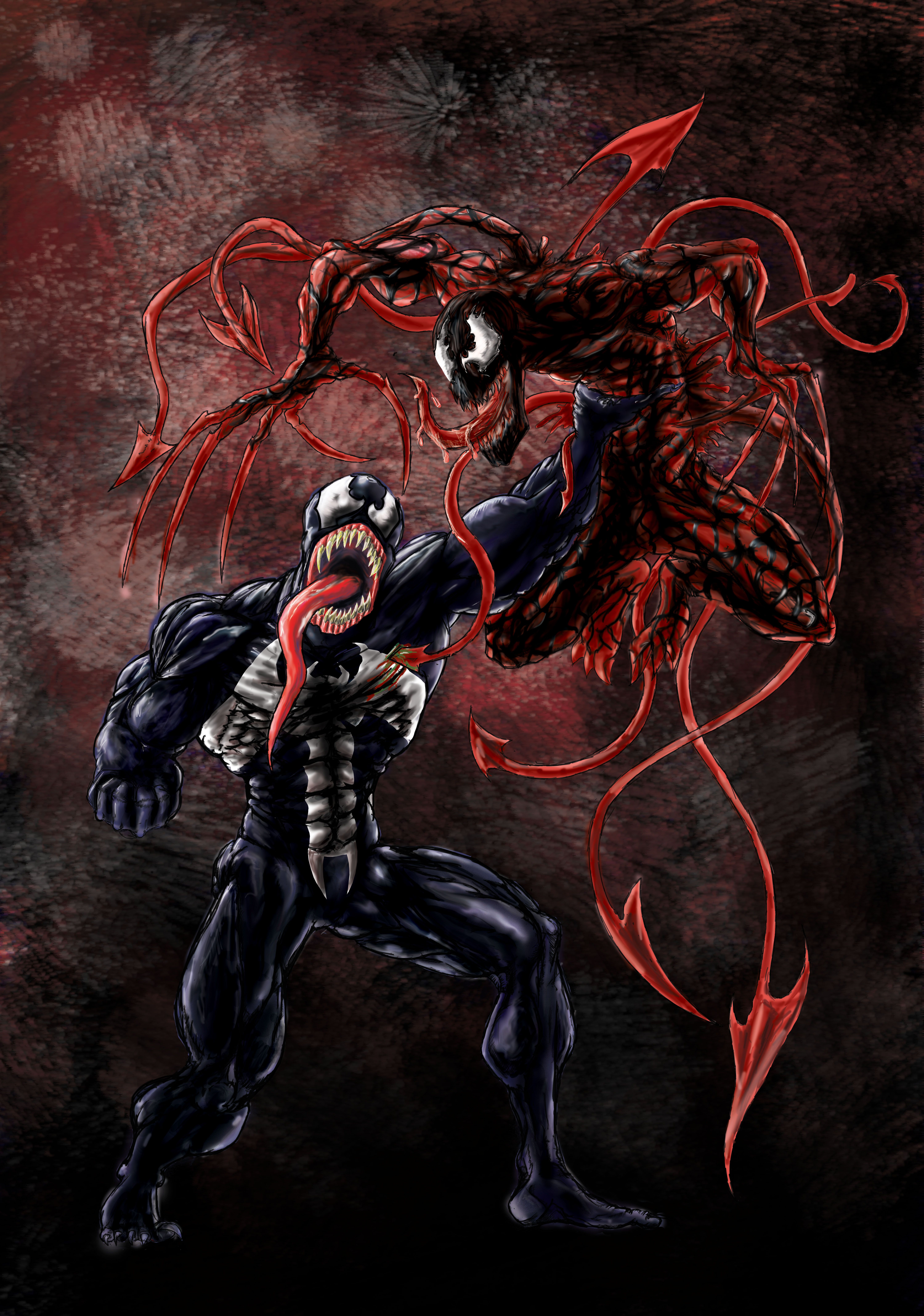 Free download Venom and Carnage by dahk16 [6000x8543] for your Desktop, Mobile & Tablet. Explore Venom vs Carnage Wallpaper. Spiderman Venom Wallpaper, Ultimate Venom Wallpaper