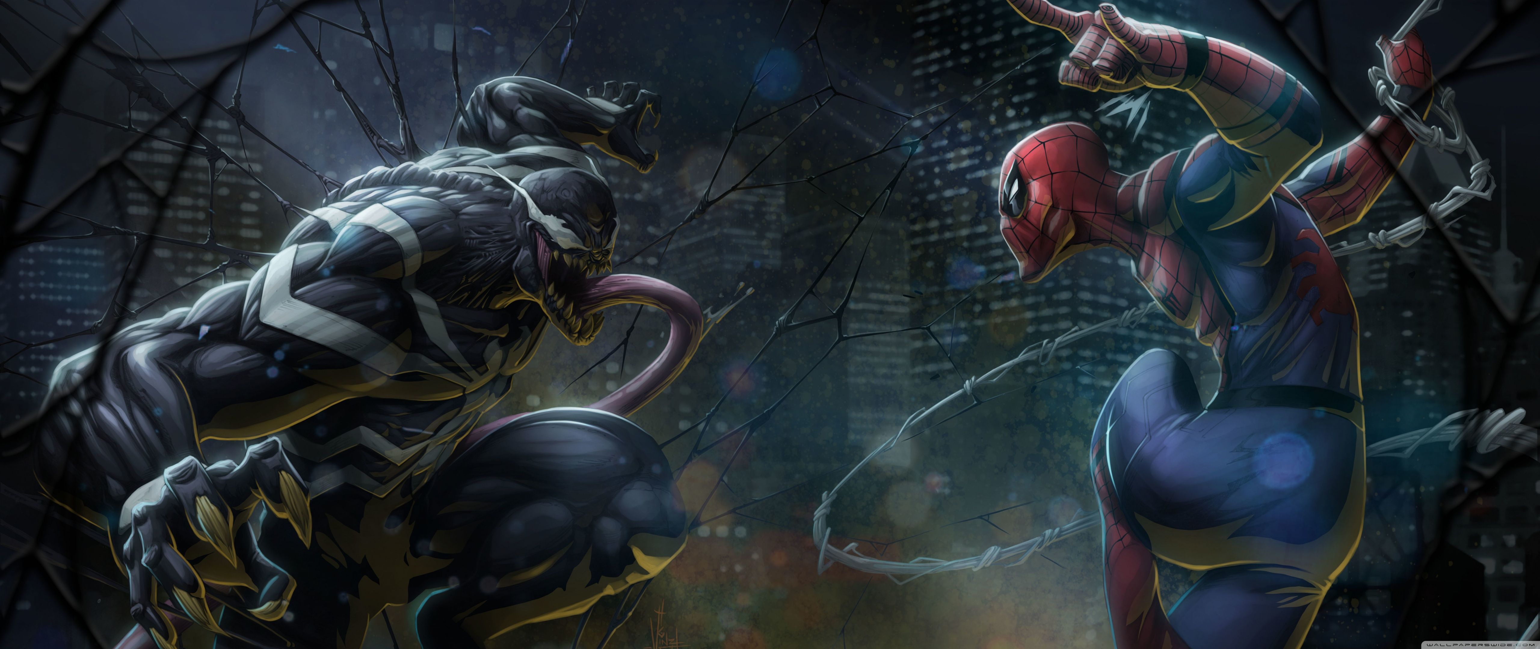 Marvel Comics Spider Man Vs Venom Artwork Uhd Desktop HD Wallpaper
