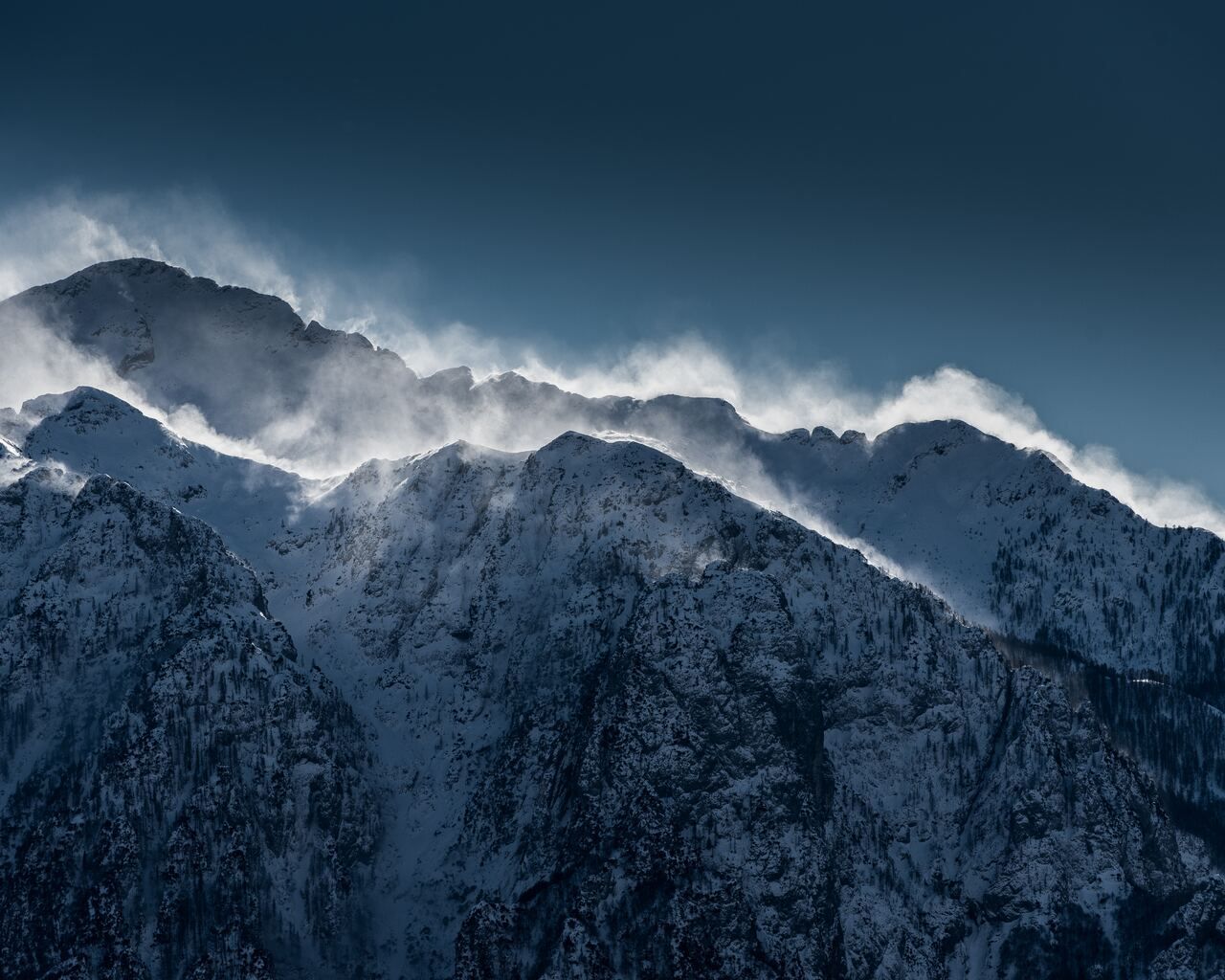Clouds Over Snow Mountain Range Cliff 1280x1024 Resolution HD 4k Wallpaper, Image, Background, Photo and Picture