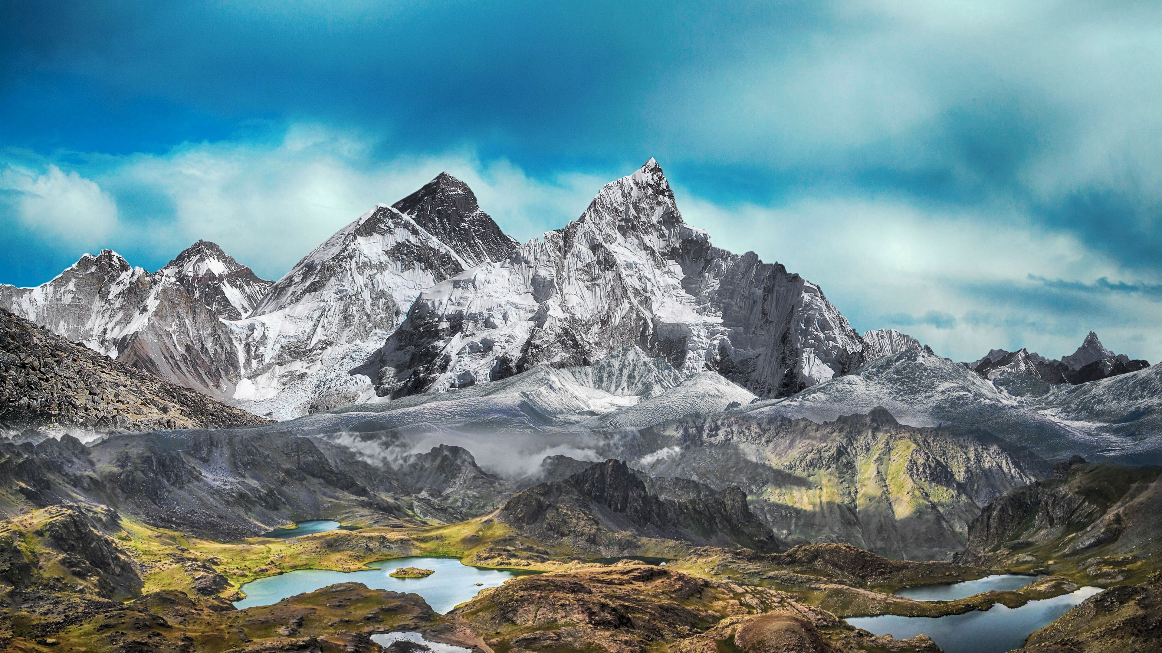 Download Mountain range, summit, landscape, nature wallpaper, 3840x 4K UHD 16: Widescreen