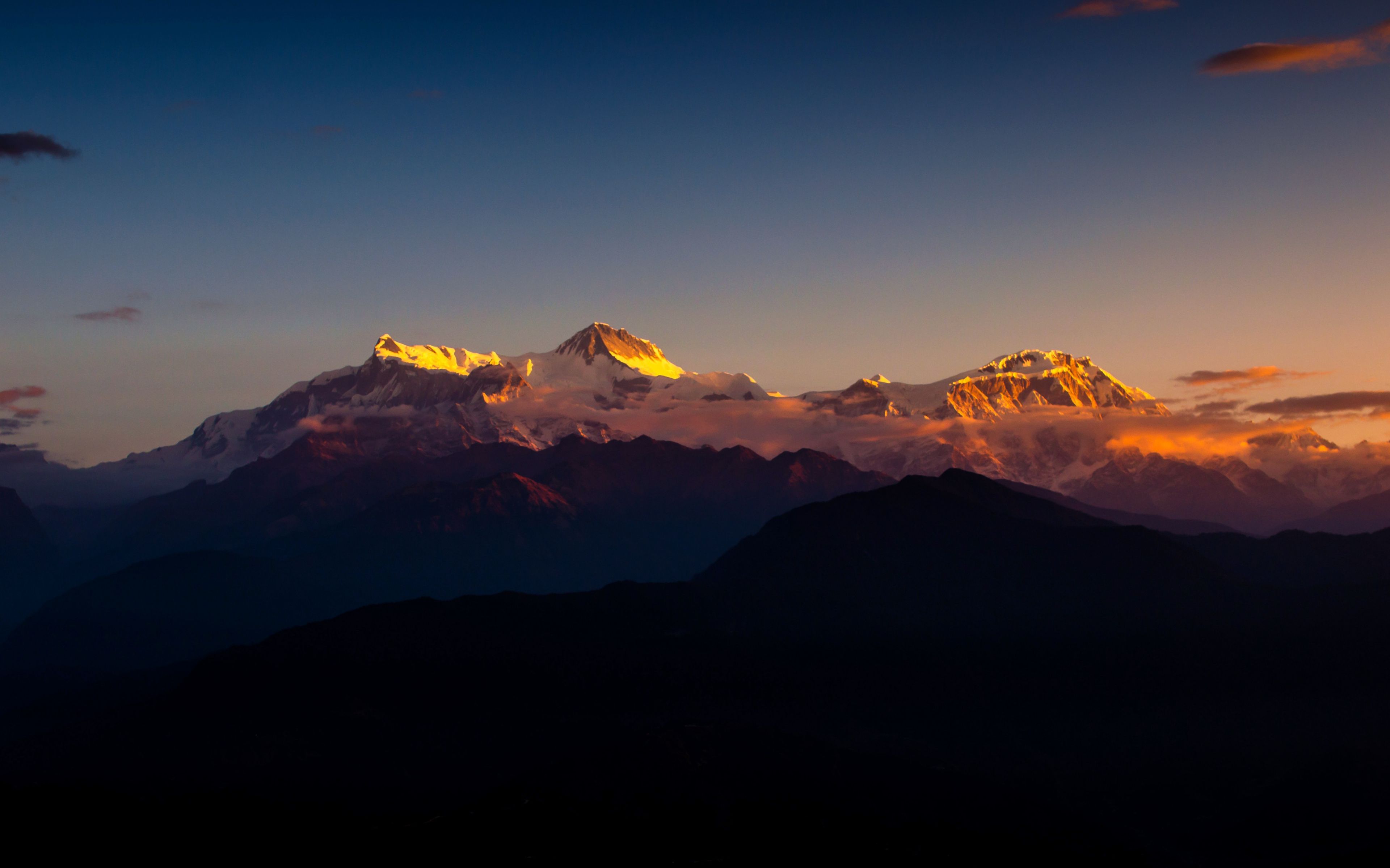 Download Clouds, sunset, Himalayas, mountain range wallpaper, 3840x 4K Ultra HD 16: Widescreen