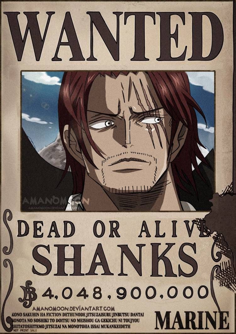 One Piece Chapter 957 Shanks Bounty Rocks Pirates. One piece chapter, One piece bounties, One piece manga