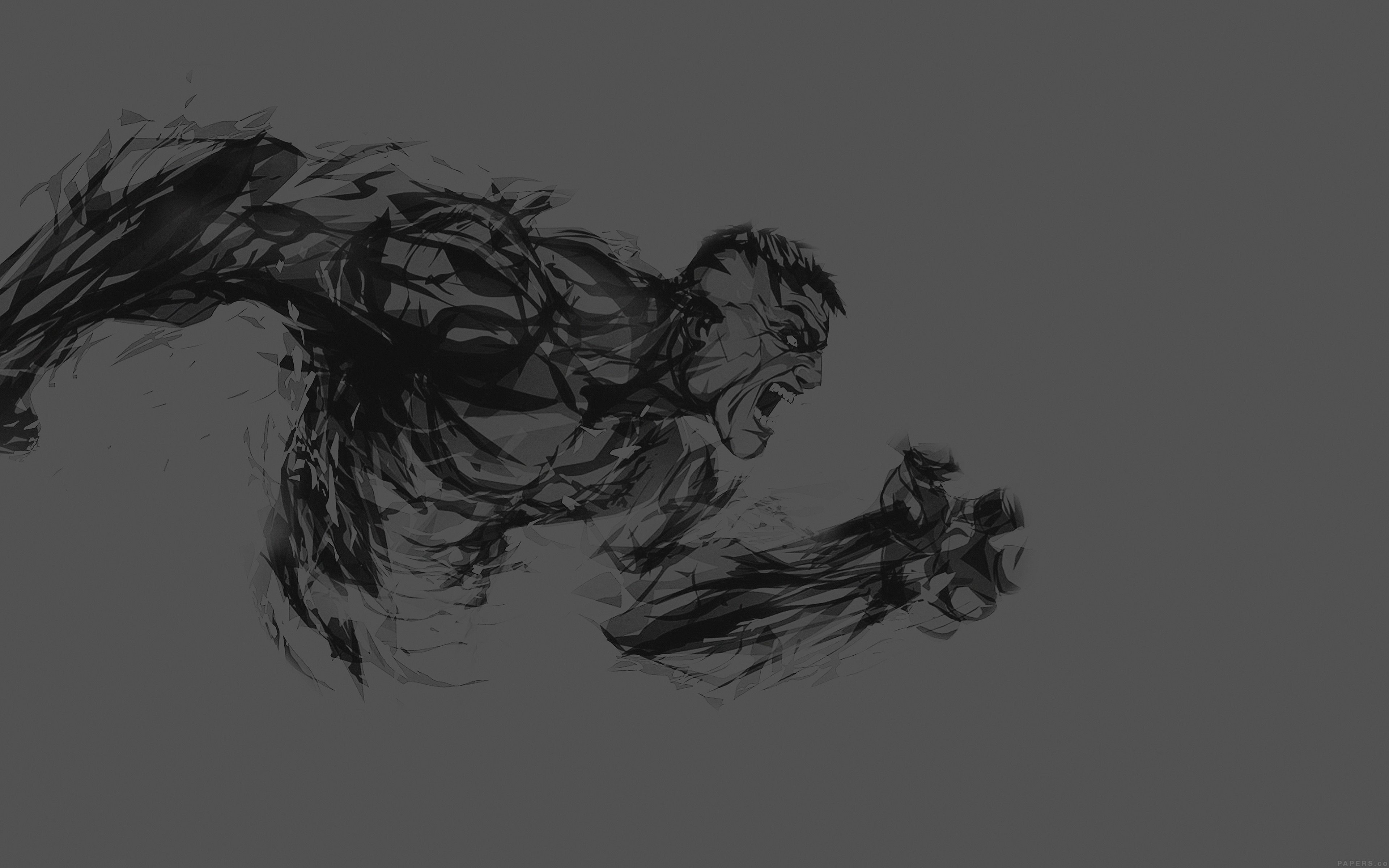 Hulk Illust Anger Dark Minimal Hero Art