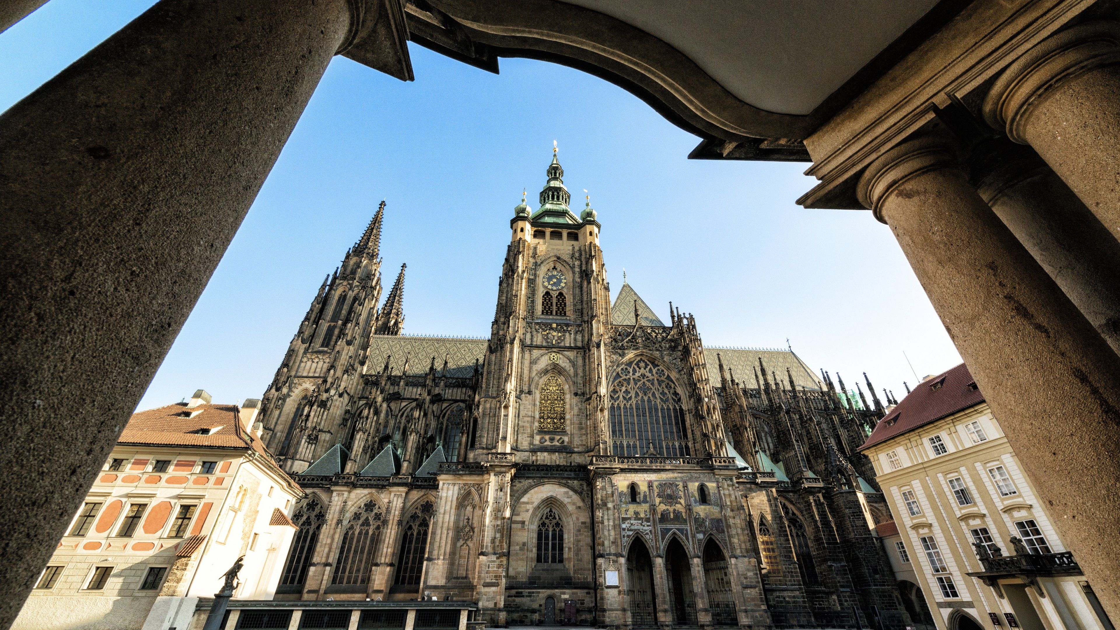 Wallpaper Cathedral of St Vitus, Prague, Castle, Czech Republic, travel, exterior, Gothic, Tours, Travel