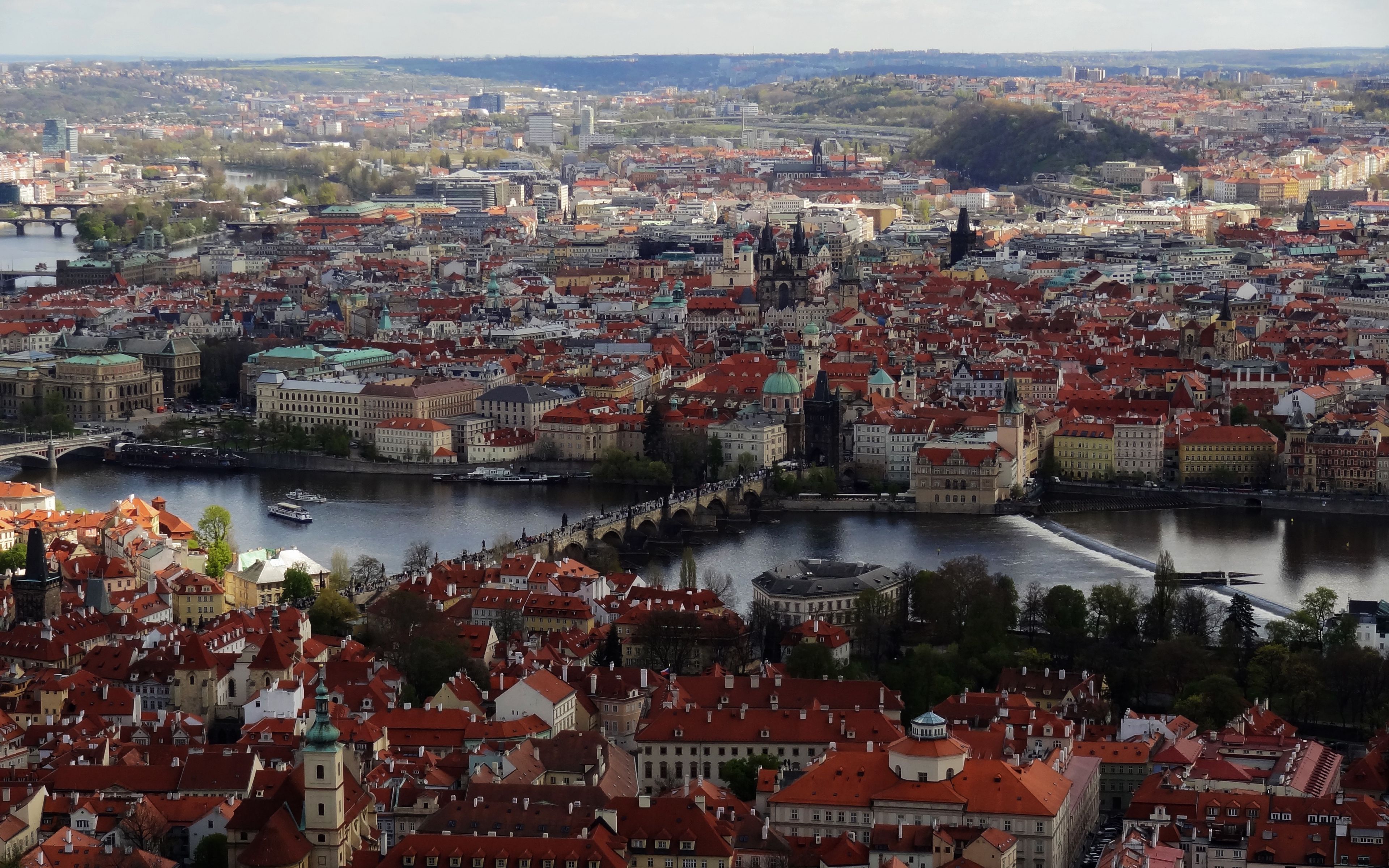 Download wallpaper 3840x2400 city, buildings, architecture, roofs, prague 4k ultra HD 16:10 HD background