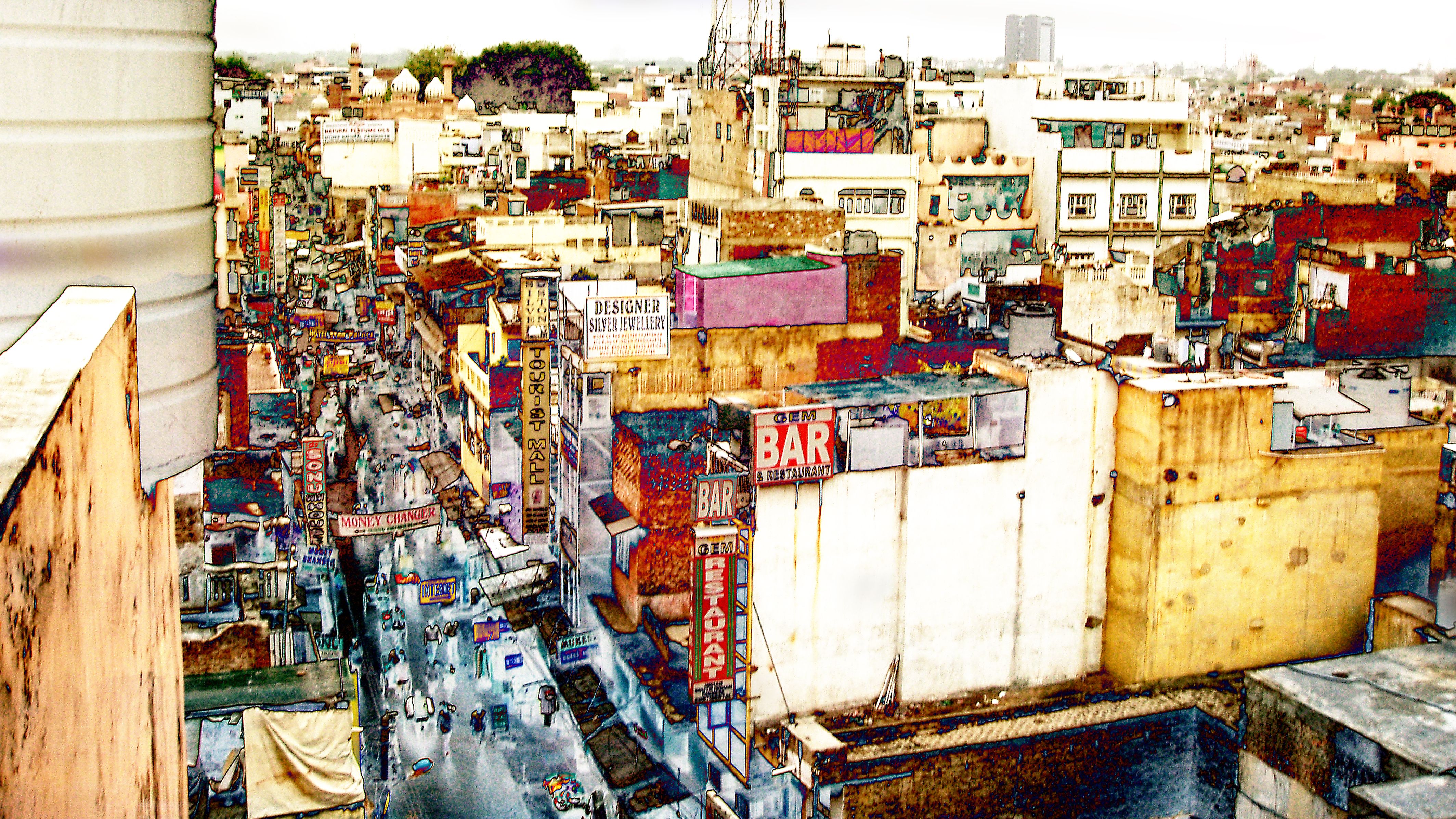 Wallpaper, new, delhi, paharganj, 2005, ART, Japan, India, city 4256x2394