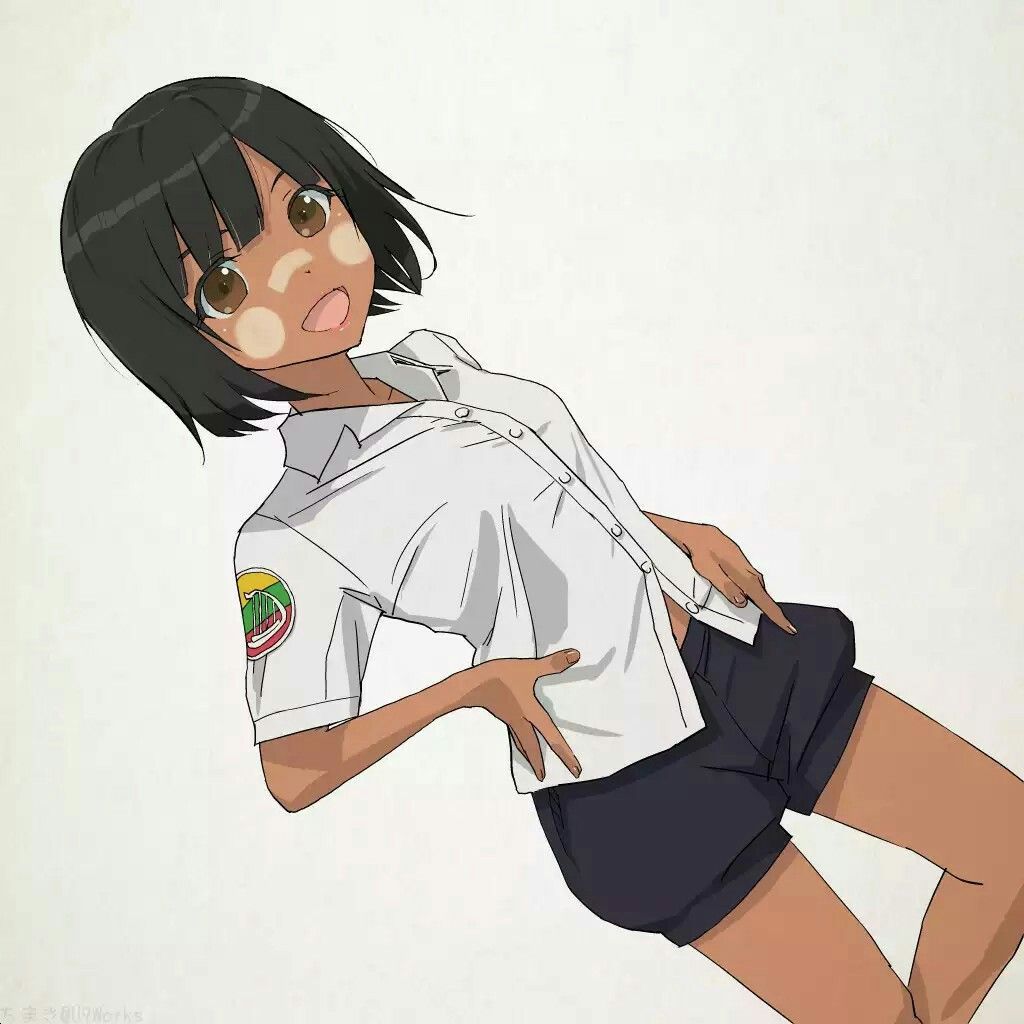 image Of Brown Eye Brown Skin Anime Girl