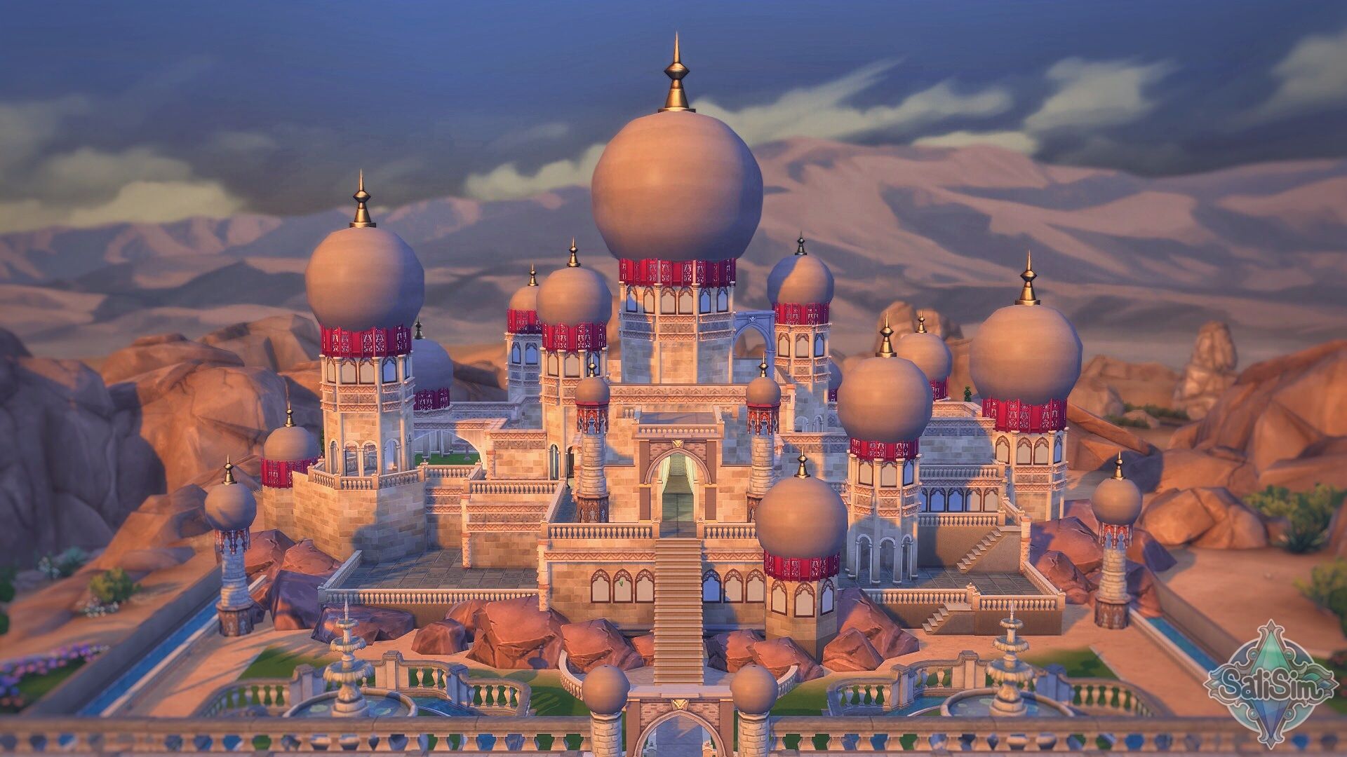 I built the Sultans Palace from Disney's Aladdin on a 50x50 Lot without CC! 'Palace of Agrabah' is soon available under Origin ID: SatiSim