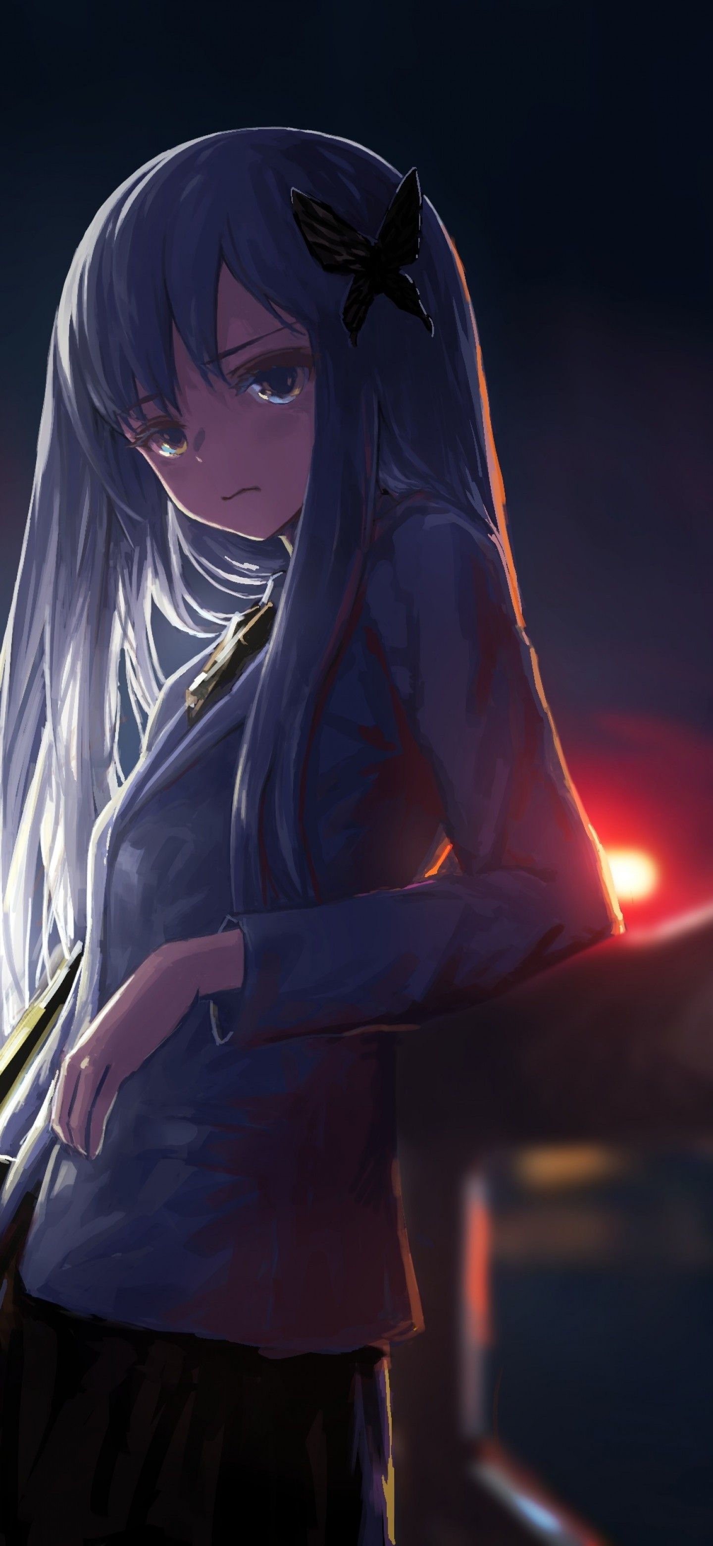 Download 1440x3120 Minato Yukina, Bang Dream, Night Time, School Uniform, Long Hair Wallpaper for Huawei Mate 20 Pro, LG G7 ThinQ, LG V40 ThinQ