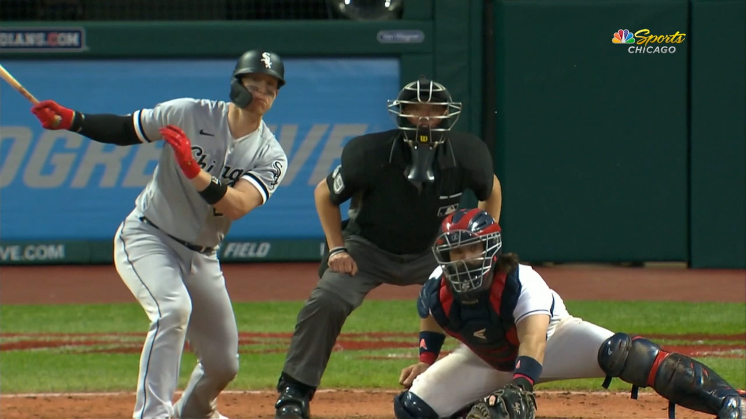 Did James Karinchak use an illegal substance on the ball while saving a Cleveland Indians' win? Chicago broadcasters seem to think so