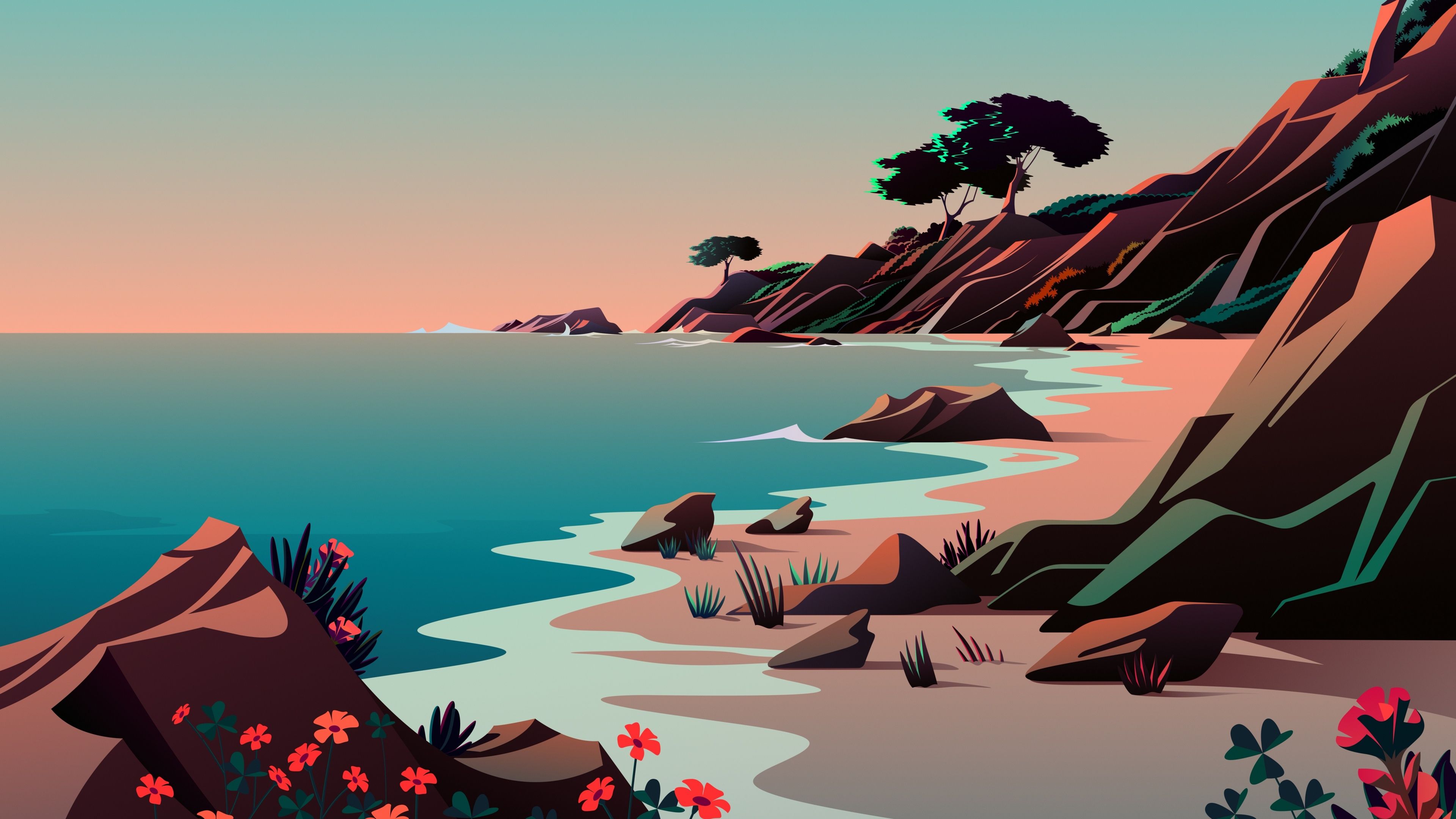Aesthetic Wallpaper 4K, Beach